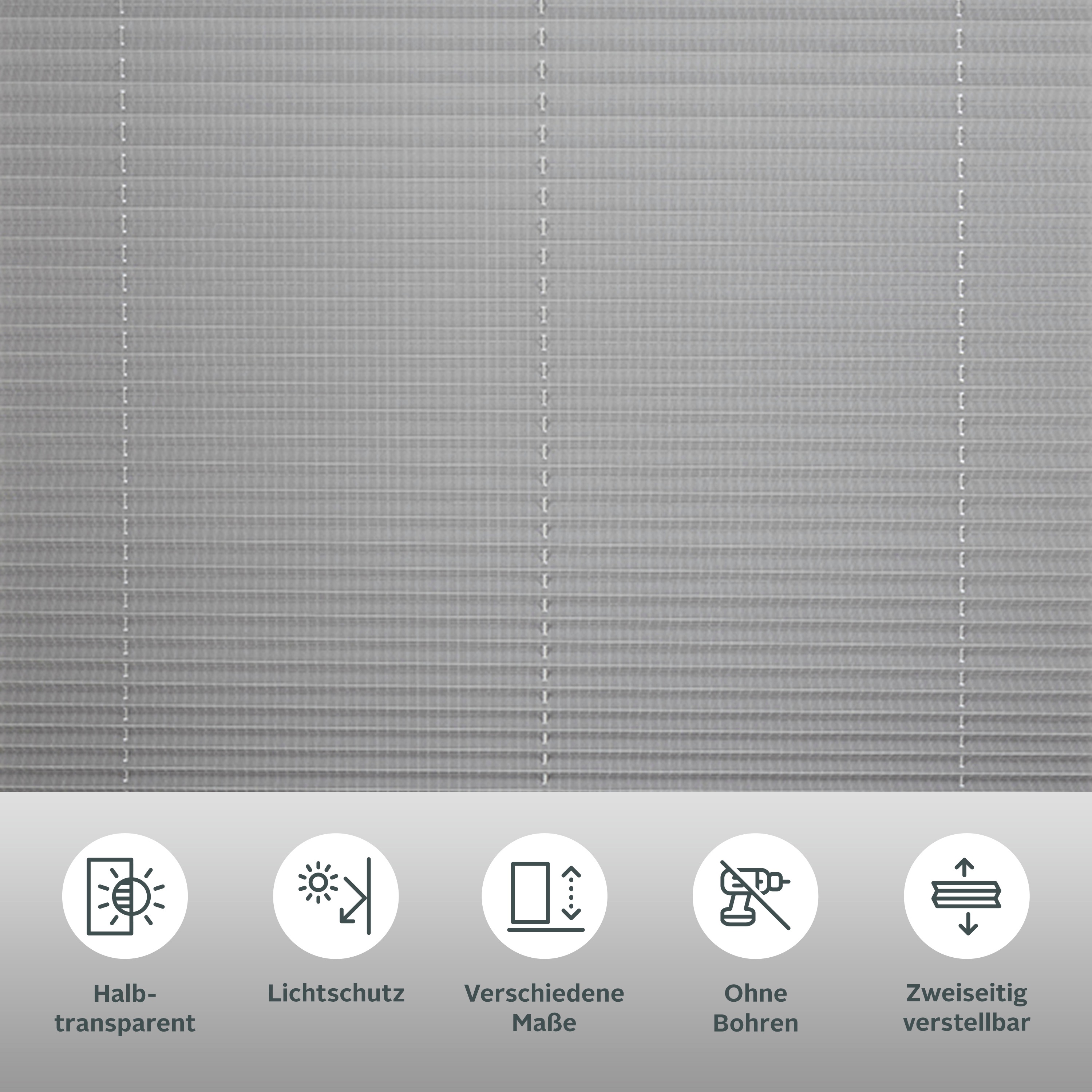 Thumbnail - my home Plissee "GELLO" Lichtschutz ohne Bohren verspannt in Streifen-Optik, Klemmfix, im Fixmaß