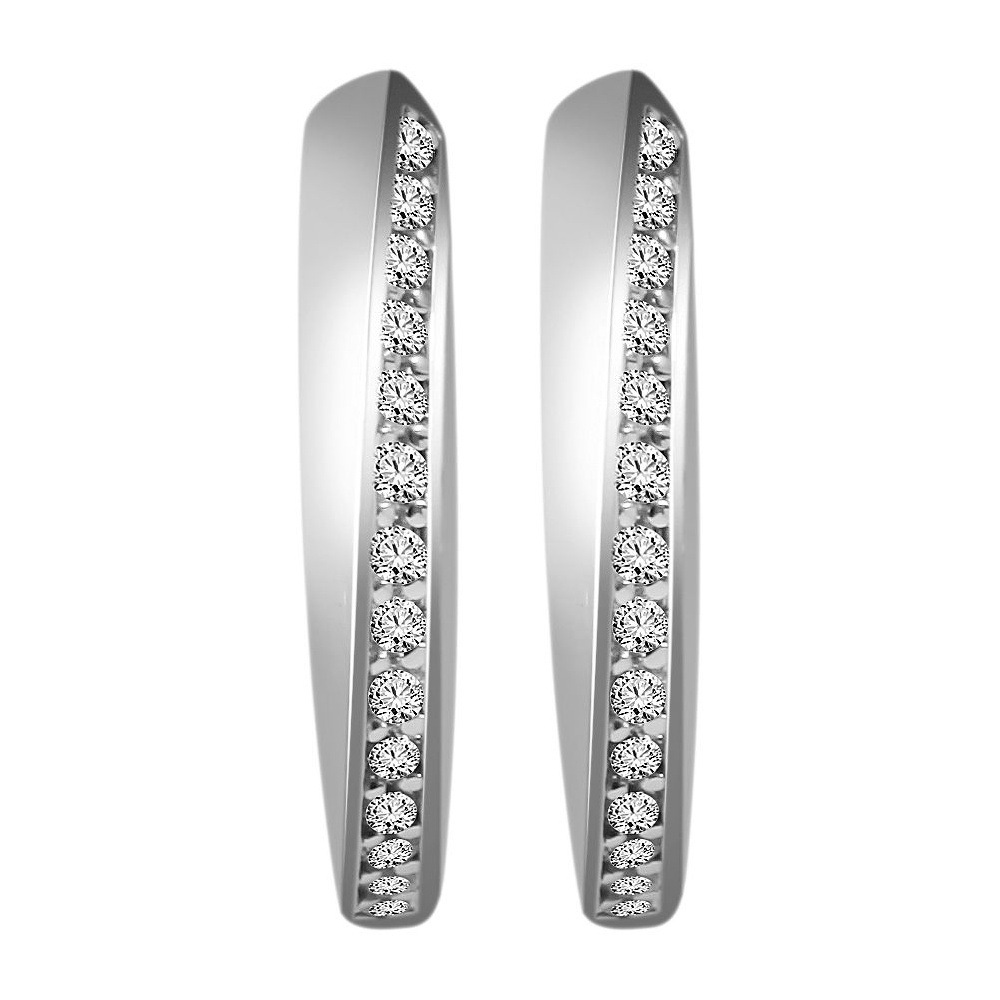 Adelia´s Klappcreolen »Damen Ohrringe – Klappcreole aus 925 Silber mit Zirkonia« Ideal als Geschenk – dezent und elegant
