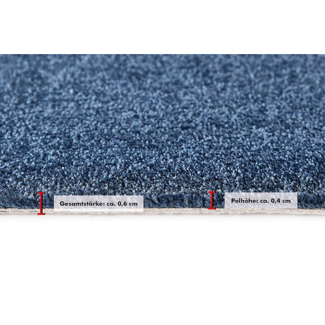 Andiamo Teppichboden »Coupon Velours Verona«, rechteckig, Uni Farben,  Breite 400 cm oder 500 cm, strapazierfähig, pflegeleicht kaufen | BAUR | Kurzflor-Teppiche