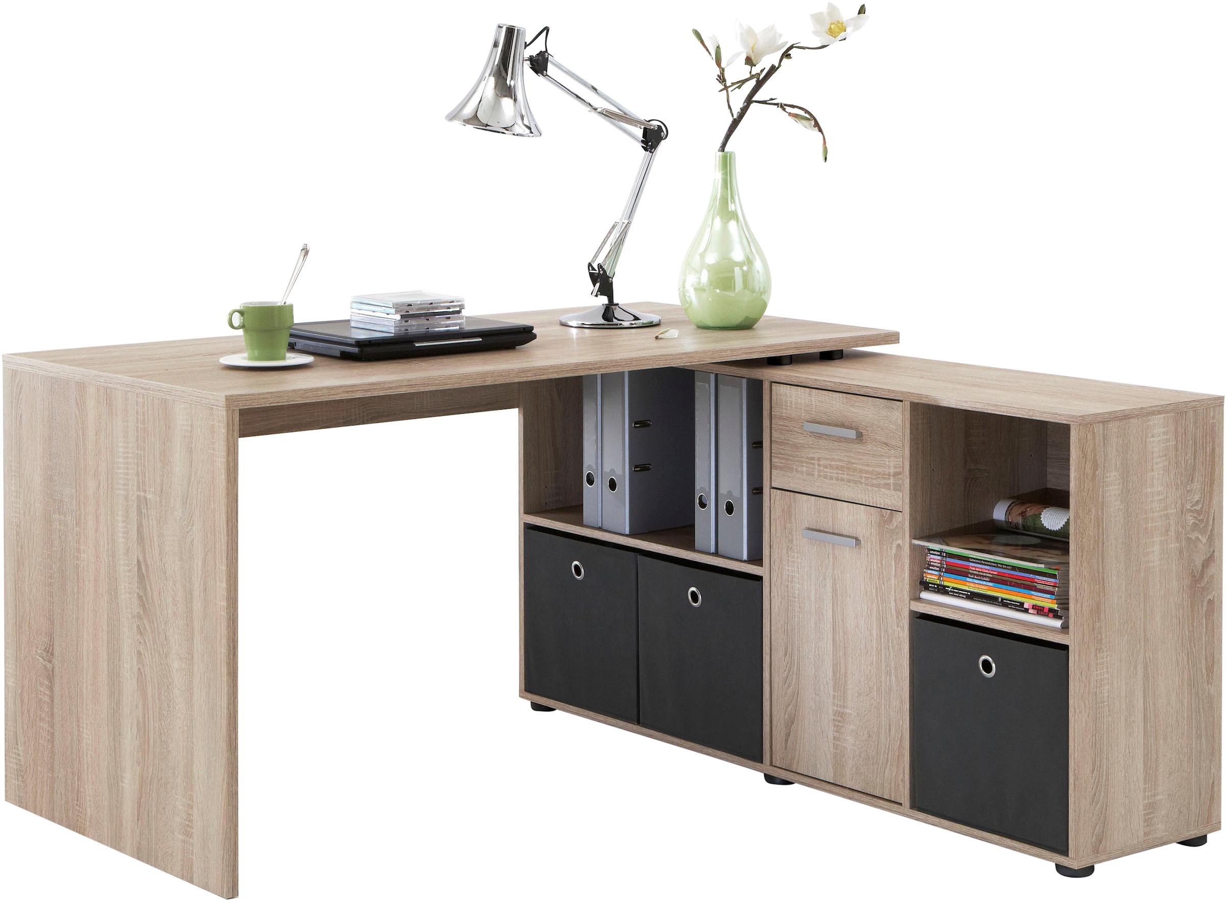 FMD Eckschreibtisch "Lexo", Schreibtisch/Sideboard viel Stauraum, beidseiti günstig online kaufen