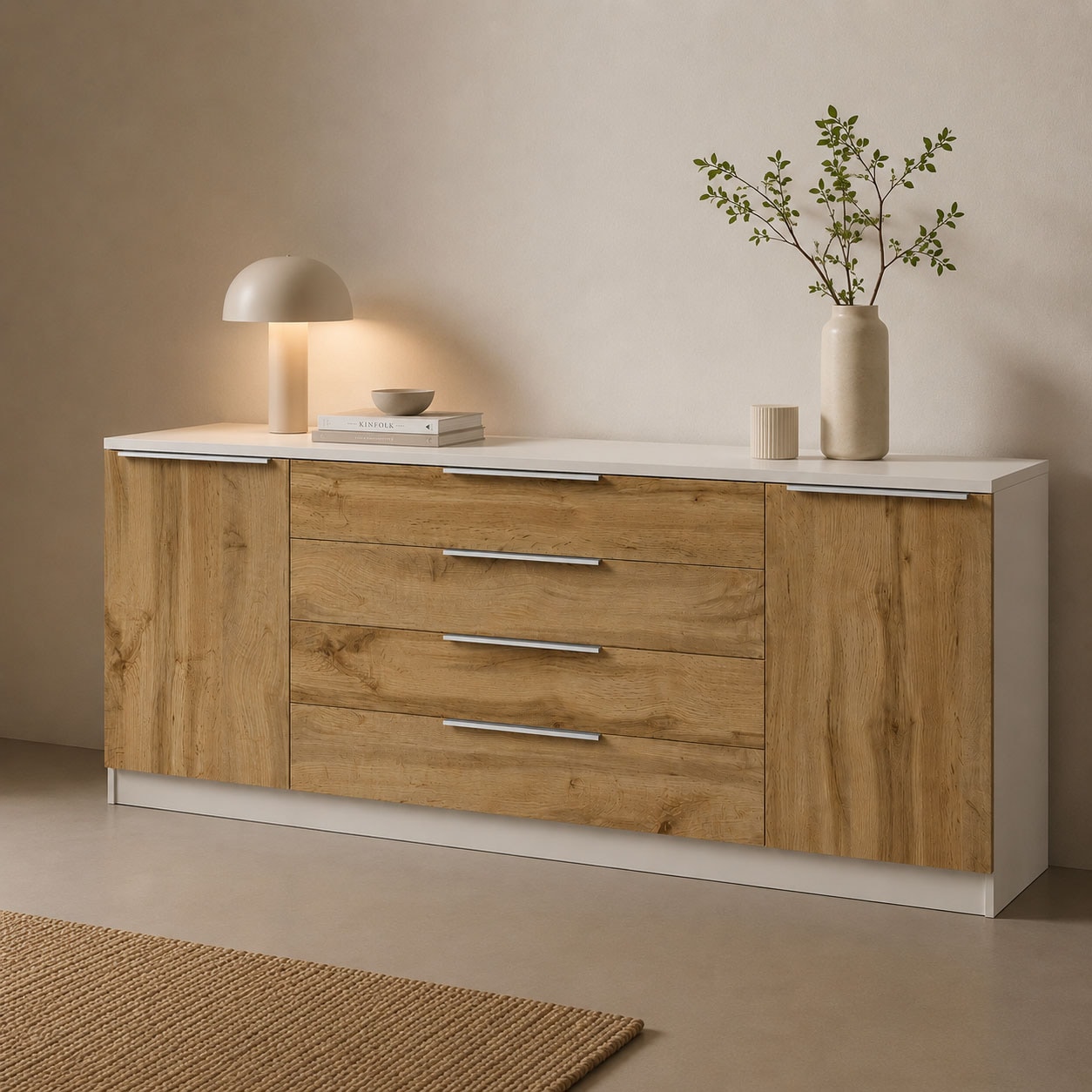 borchardt Möbel Kommode "Oliva, Kommode mit Metallgriffen" Breite 200 cm, mit 4 Schubkästen