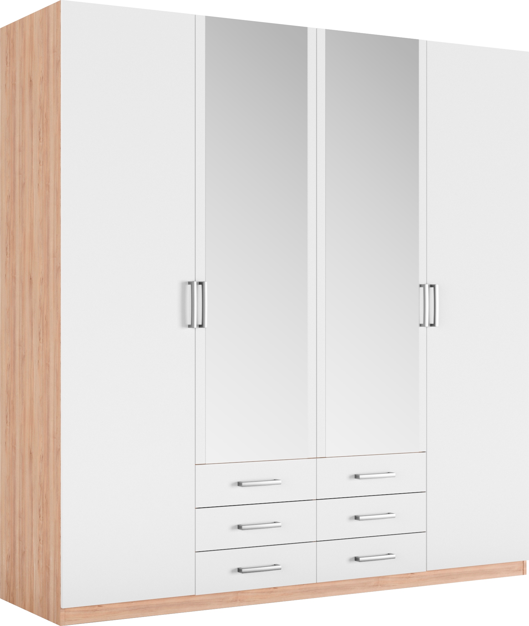 priess Kleiderschrank "Amsterdam, viel Stauraum durch viele Schubkästen, Spiegeltüren" Optional mit LED-Beleuchtung, Made in Germany