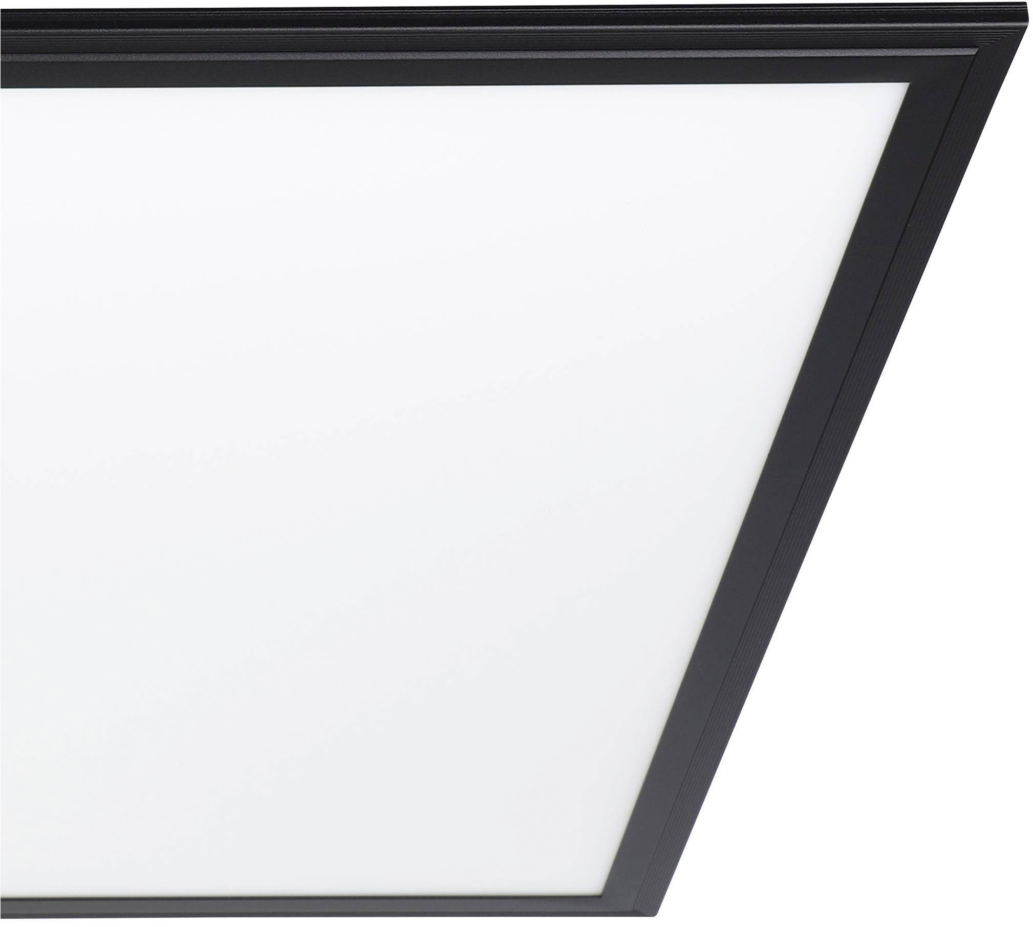 EGLO Deckenleuchte »Salobrena 1 Deckenlampe, Aufbauleuchte, Kunststoff und Metall, Lampe« LED-Modul 1 Stk. Neutralweiß Wand-/Deckenleuchte - L59,5 x B59,5 x H5 cm - schwarz - 33W inkl.