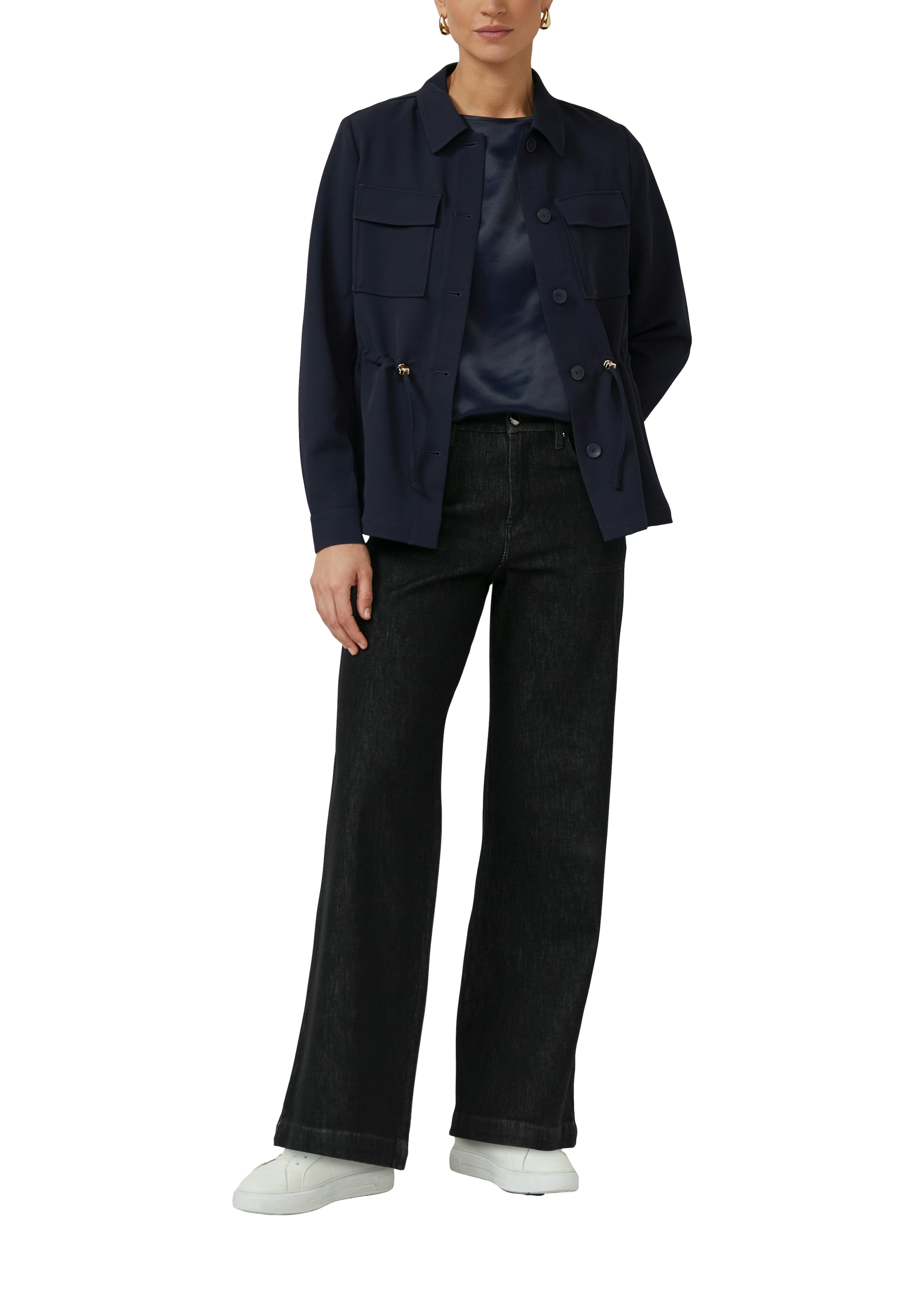 s.Oliver BLACK LABEL Rundhalsshirt mit Stretchanteil