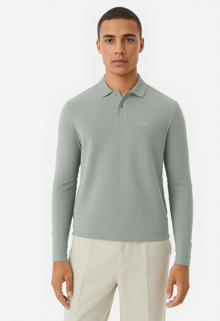 BOSS ORANGE Poloshirt "Petempestolong" mit Knopfleiste