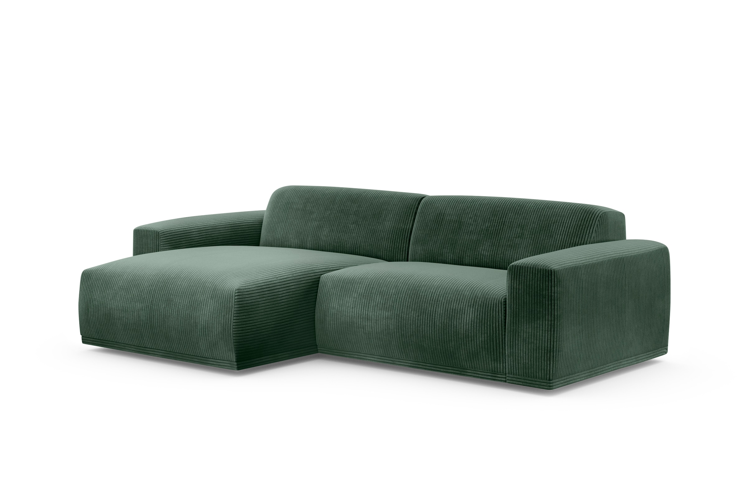 TRENDMANUFAKTUR Ecksofa »Braga, mit hochwertigem Kaltschaum, L-Form, in Cord erhältlich«, (2 St.), modernes Sofa, Couch mit hohem Sitzkomfort, 255/72/160 cm (B/H/T)