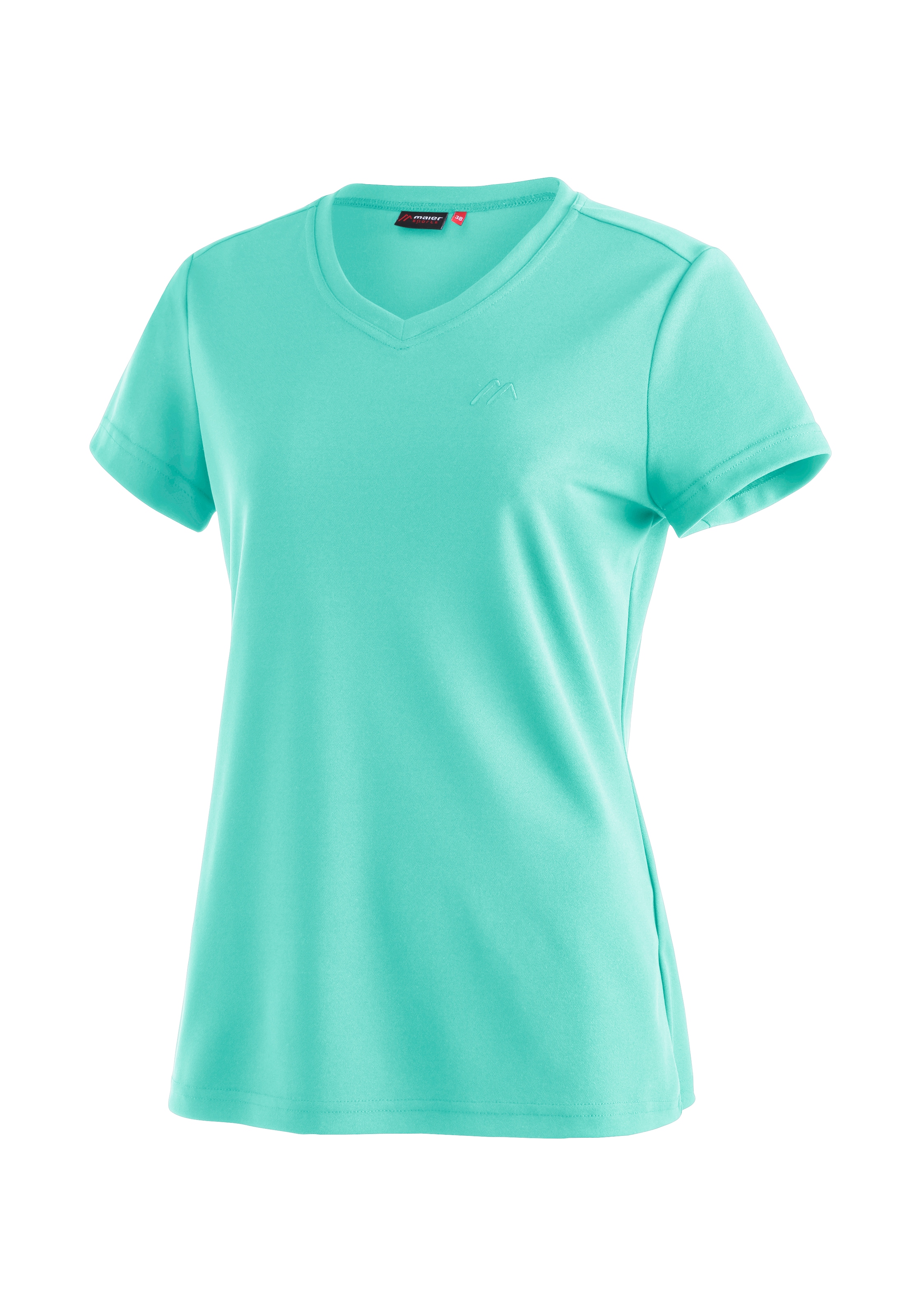 Maier Sports T-Shirt "Trudy" Damen Kurzarmshirt, leichtes Sommer Funktionsshirt, V-Ausschnitt