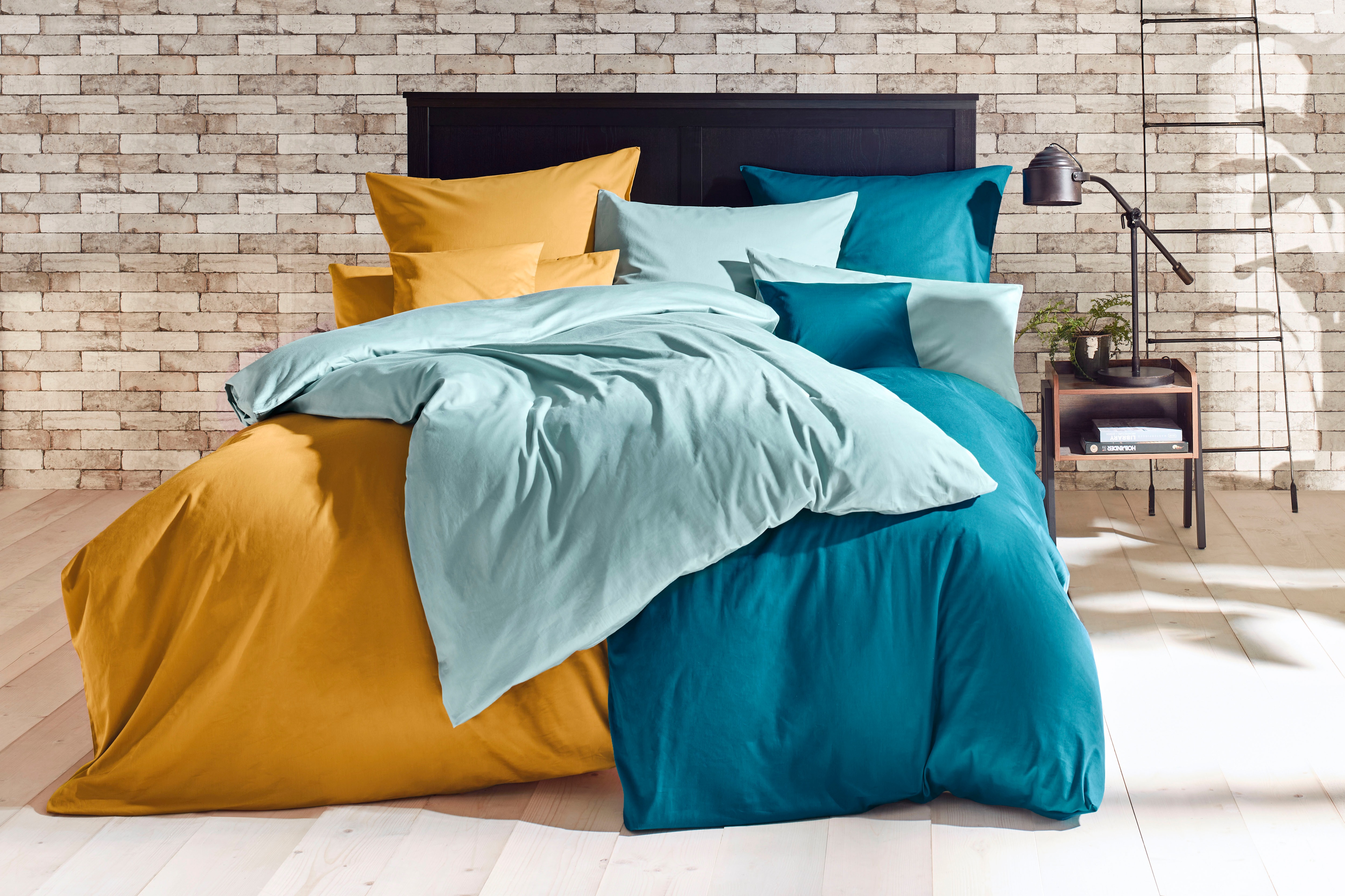 Thumbnail - Primera Bettwäsche "Uni Luxus-Satin in Gr. 135x200, 155x220 oder 200x200 cm" 2 Stk. Bettwäsche aus Baumwolle, unifarbene...