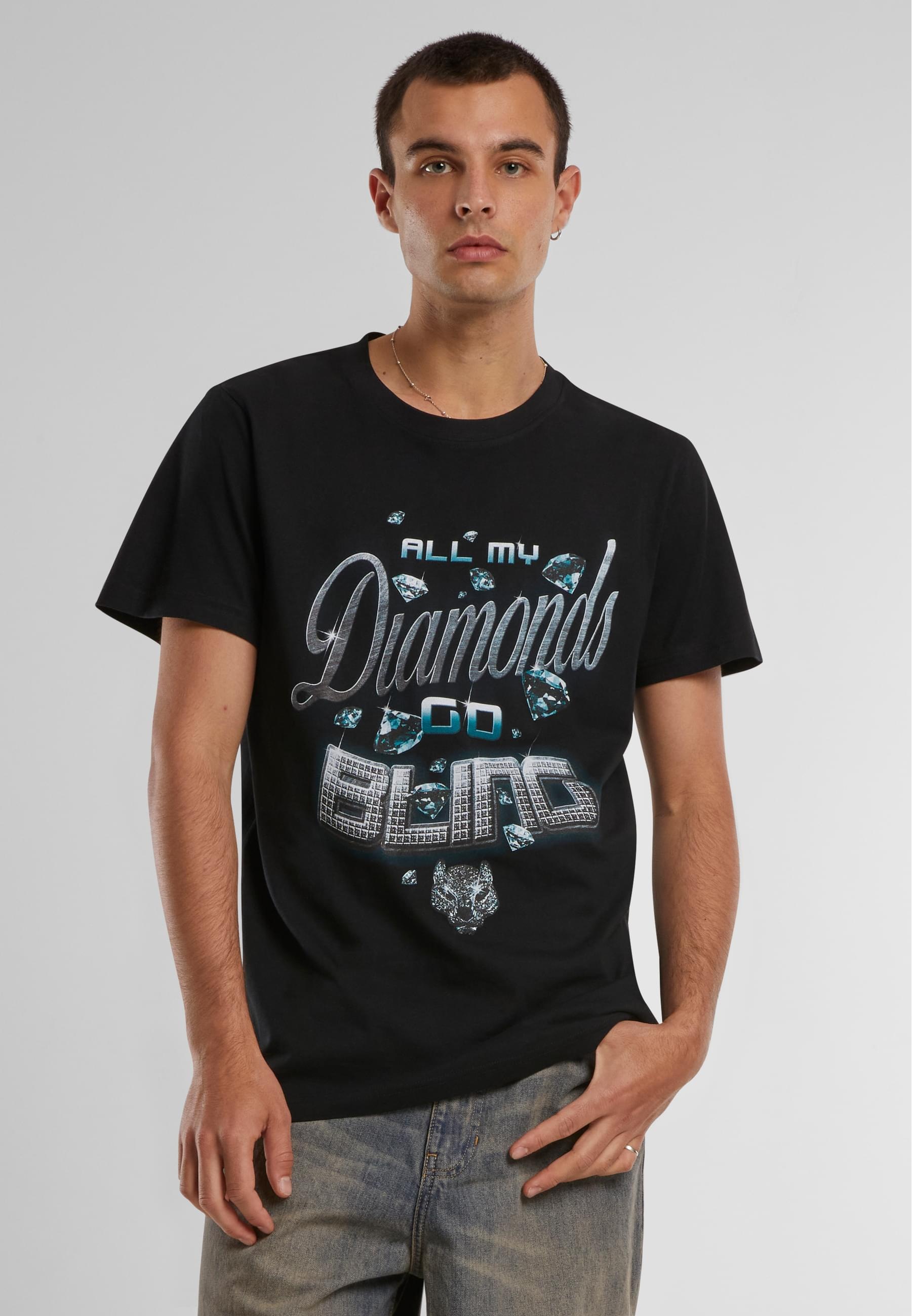 MisterTee T-Shirt »MisterTee Herren Diamonds Go Bling Tee«, (1 tlg.)