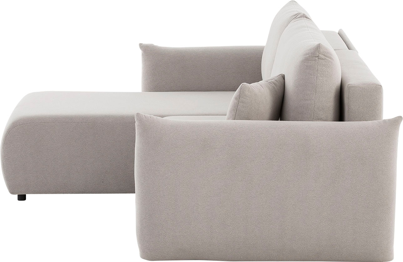 INOSIGN Ecksofa »MAVAS Schlafsofa mit Bettkasten, L-Form,«, ca.257/127cm (Liegefläche 212/145 cm), Cord, Chenille, Struktur
