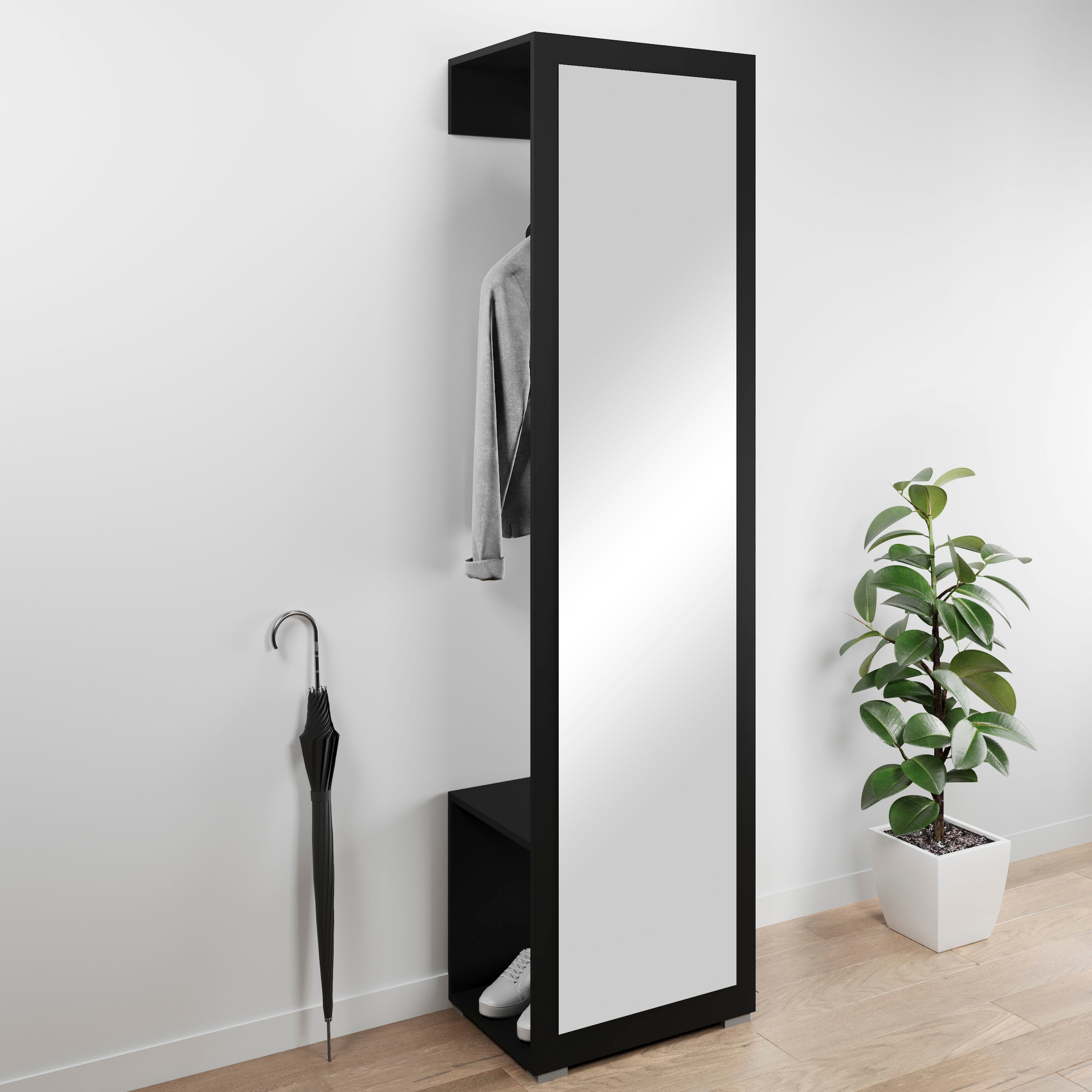 OTTO home Garderobenschrank "Paris" moderne Garderobenschrank 190cm, mit Kleiderstange und Frontspiegel