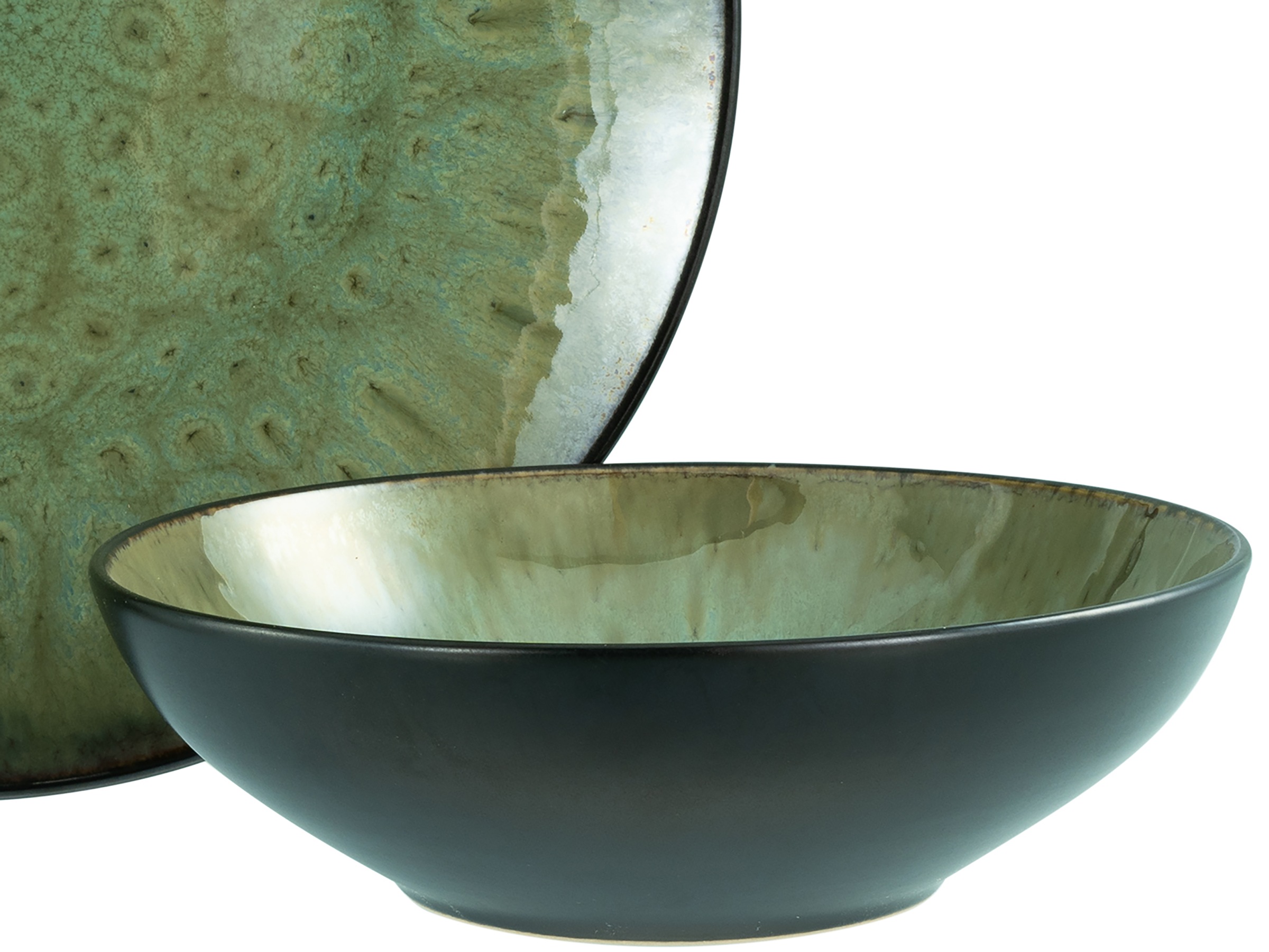 CreaTable Teller-Set »Jawa, Tellerset 18-tlg«, (Set, 18 tlg.), Reaktivglasur