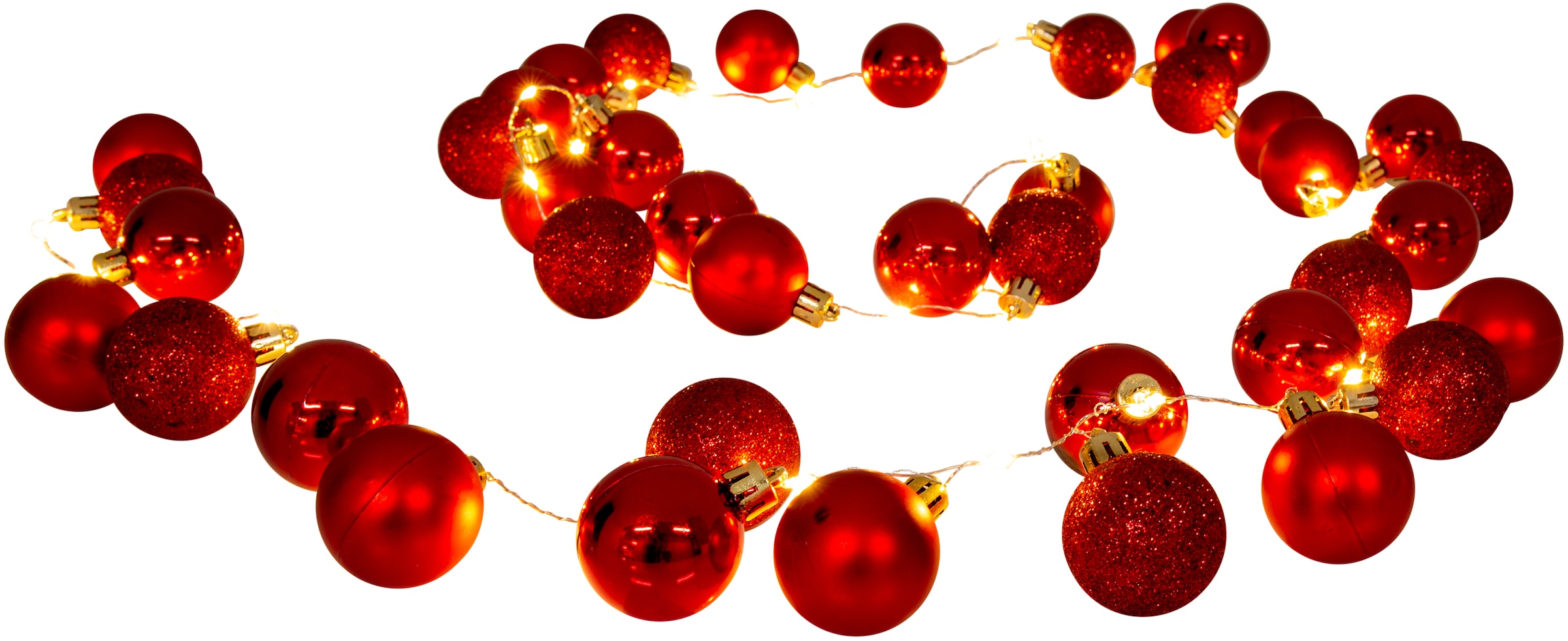 NÄVE Lichterkette "LED-Outdoor-Weihnachtslichterkette, Weihnachtsdeko rot aussen", rot, Flammen 1 Stk., Kabellänge 300m, Lichterketten, l: 240cm, Ein-/Ausschalter, incl. Timer (6h an und 18h aus),Farbe: rot, Lichterkette