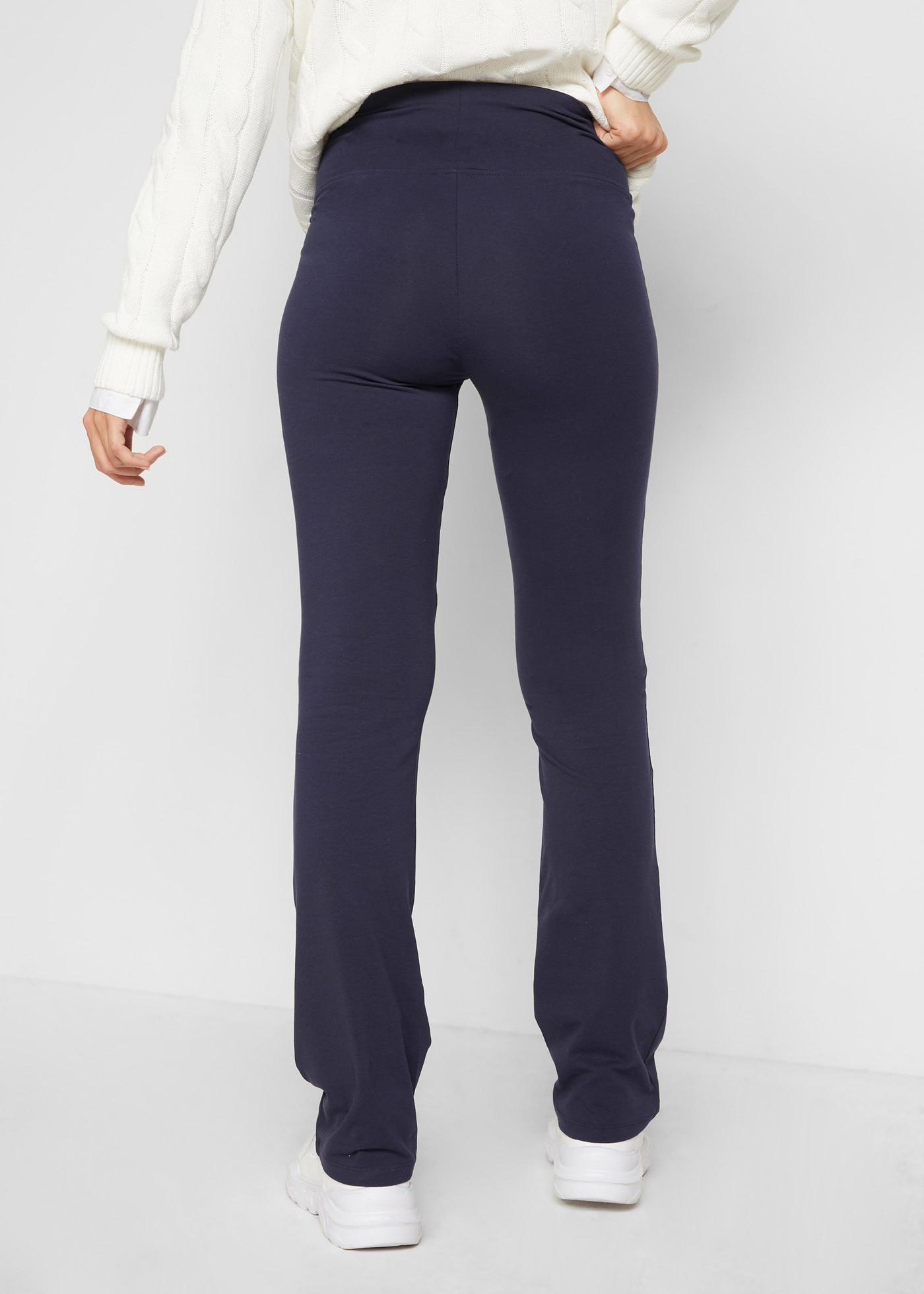 bonprix Leggings »Baumwoll-Leggings, Flared Leg«  aus Baumwolle, mit elastischem Bund, Skinny Fit, unifarben