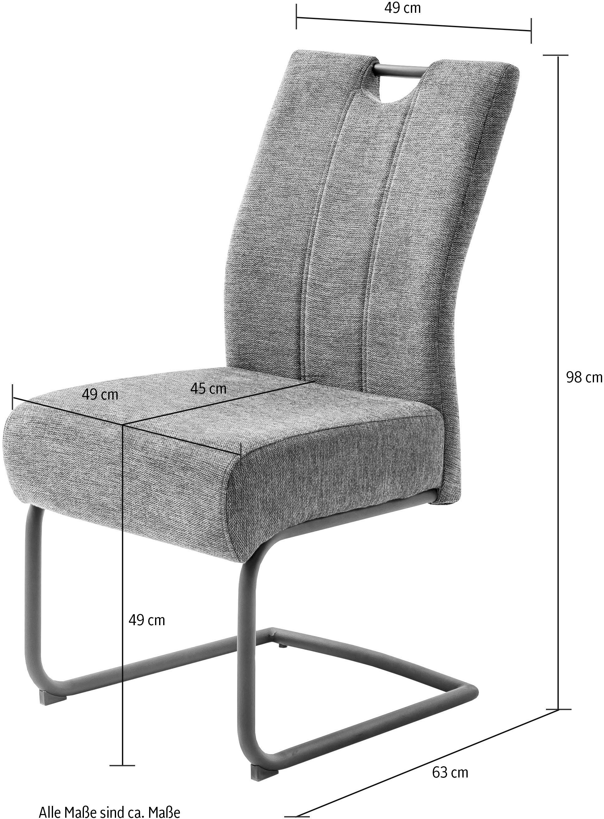 MCA furniture Esszimmerstuhl »AMERY«, Chenilleoptik, (2er-Set), Taschenfederkern, Belastbarkeit 150 kg, Sitzhöhe ca. 49 cm