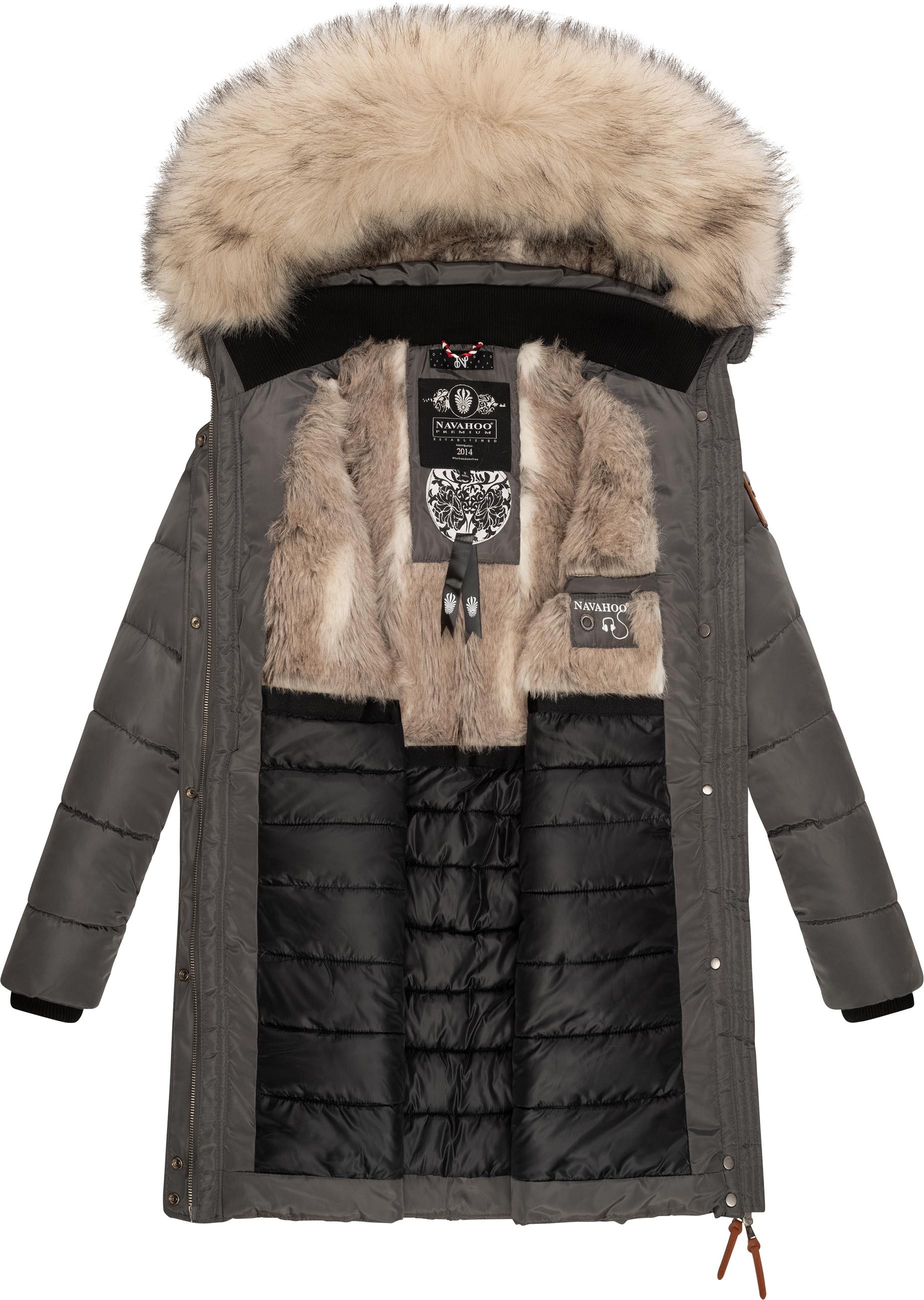 Navahoo Steppmantel »Paula«, stylischer Winter Parka m. edlem Fellimitat
