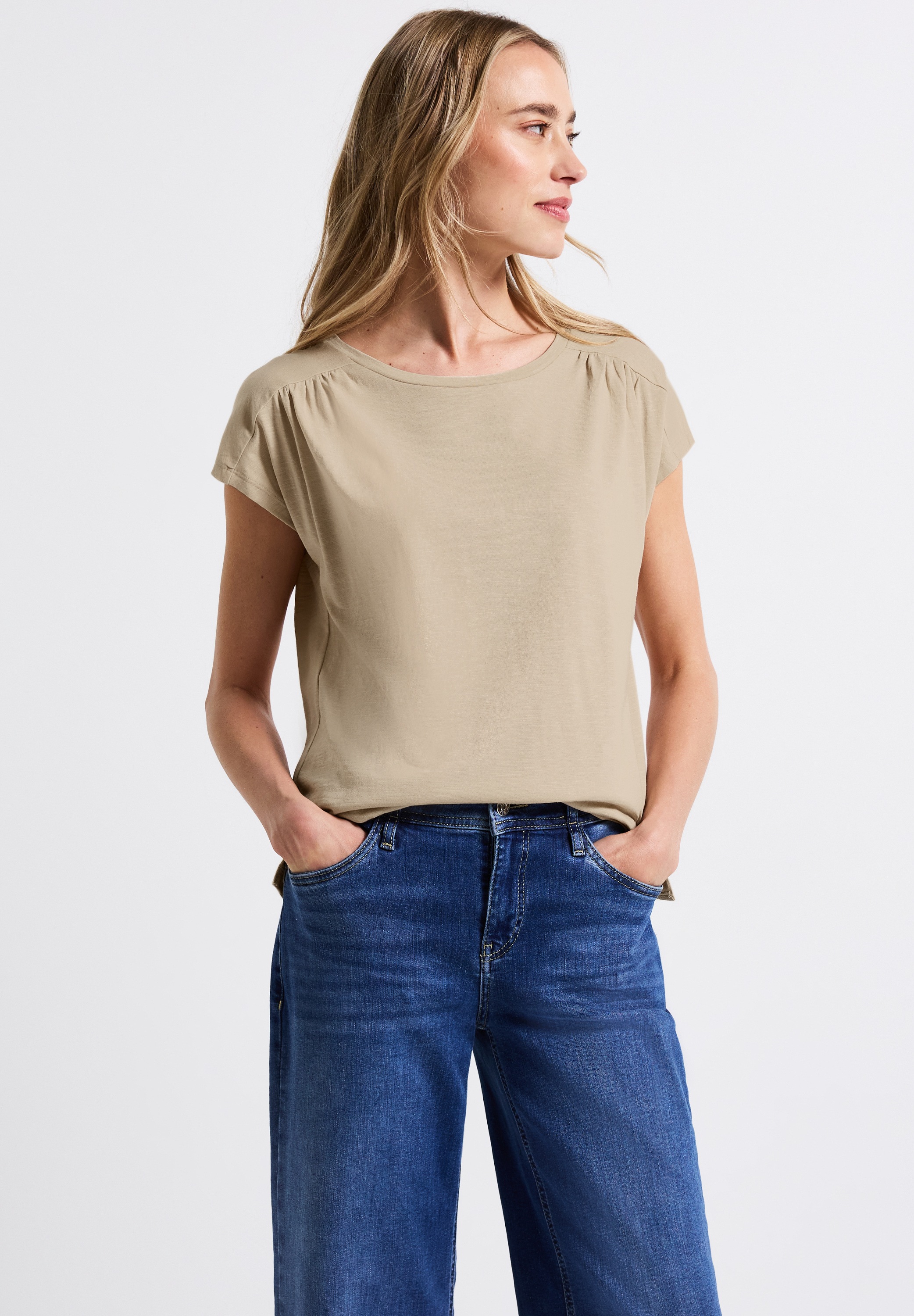 STREET ONE Shirttop, mit Raffung günstig online kaufen