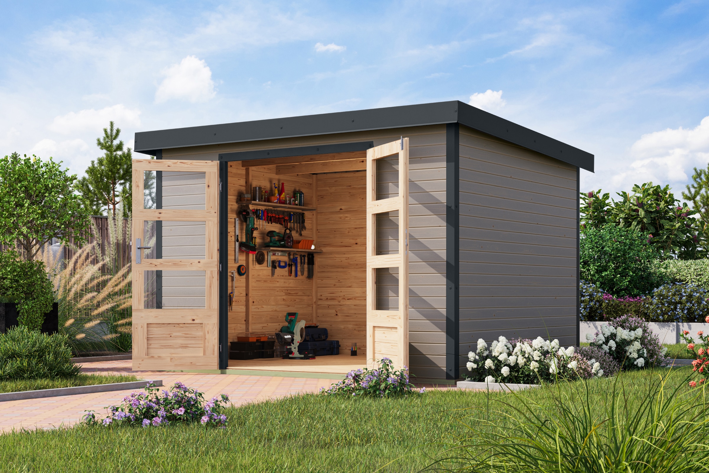 Karibu Gartenhaus "Jupiterino 5, in verschiedenen Farben"