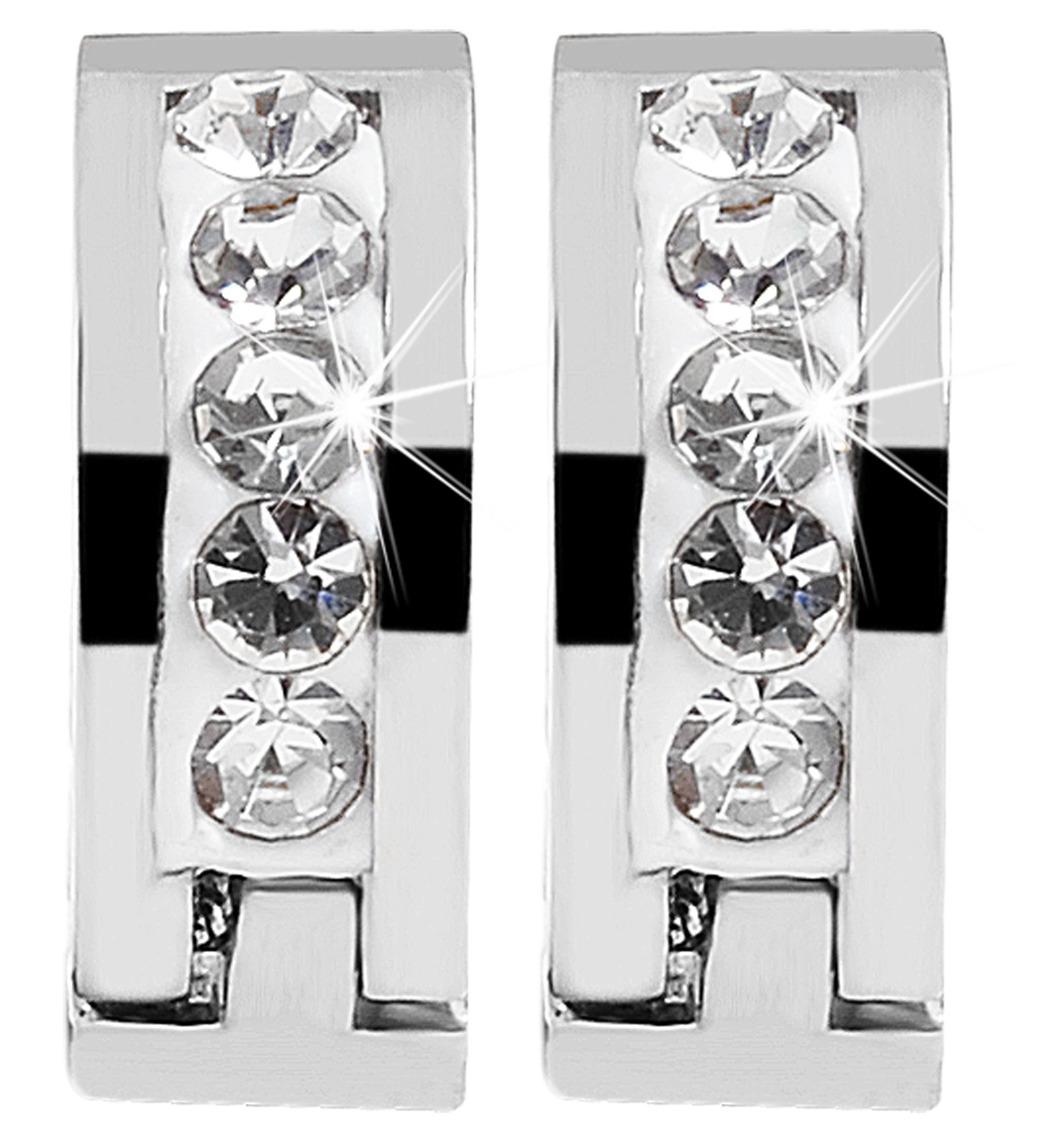 Adelia´s Klappcreolen "Damen Ohrringe – Klappcreole aus Edelstahl mit Stras günstig online kaufen