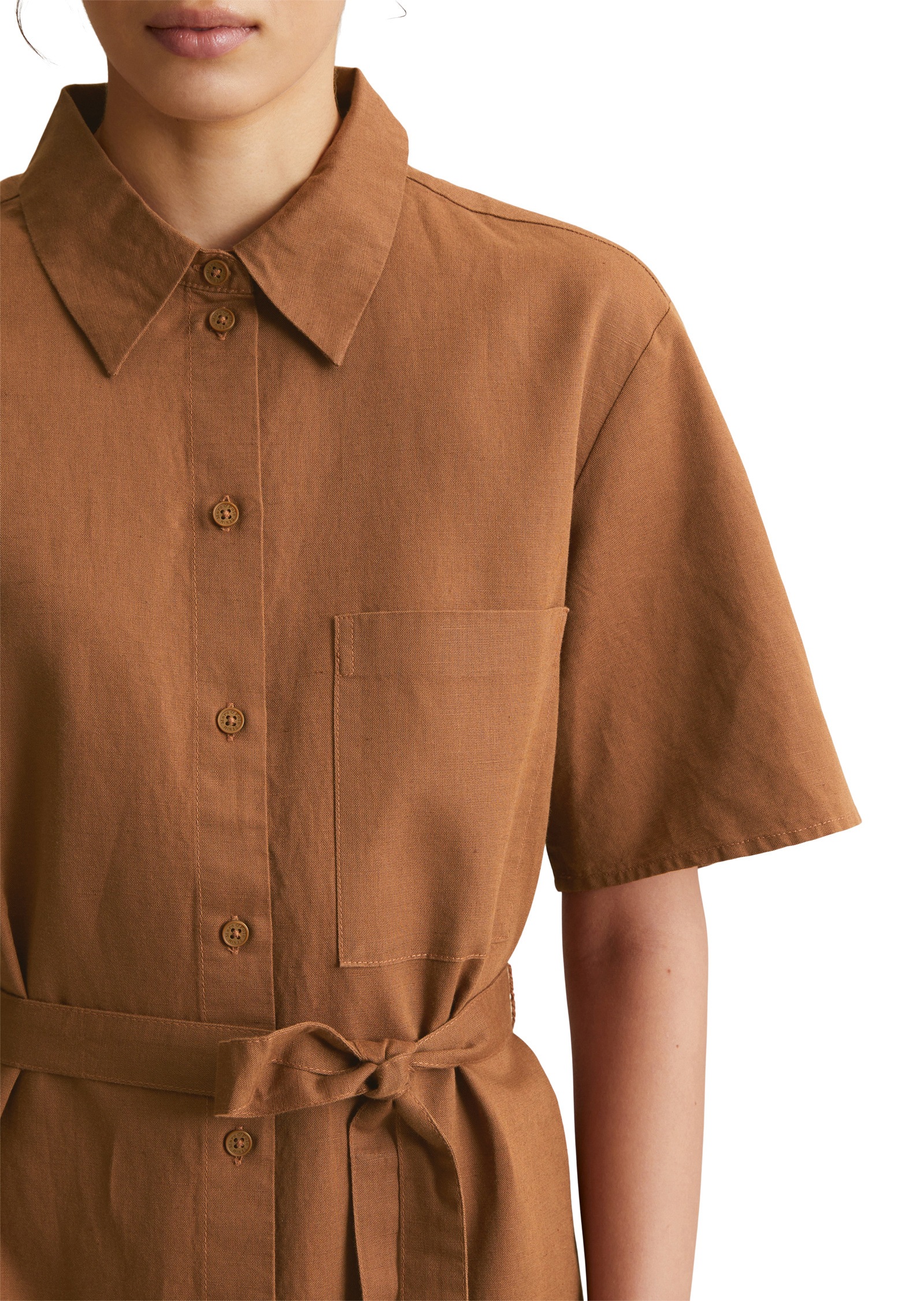 Marc O'Polo DENIM Hemdblusenkleid »aus Leinen-Baumwolle-Mix«