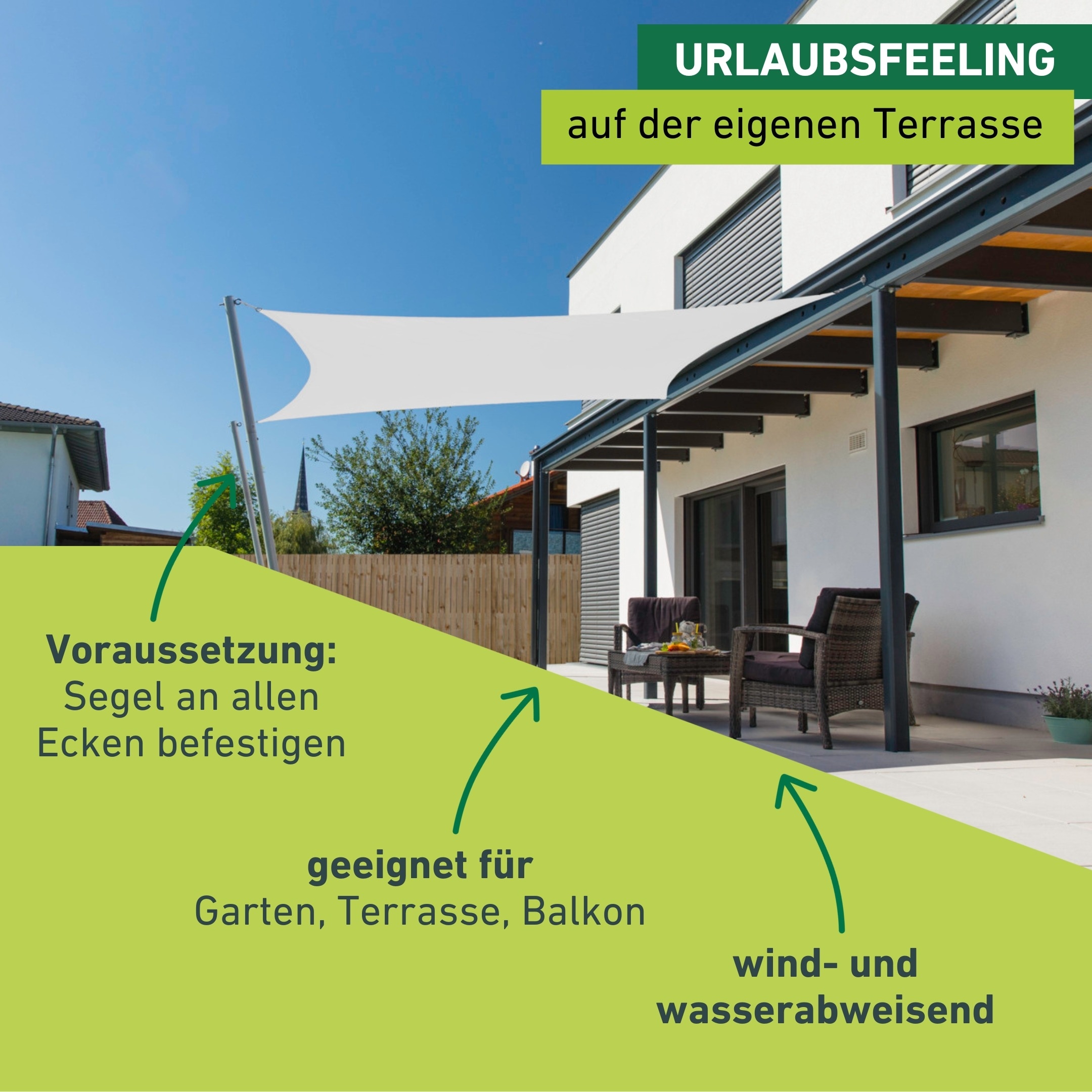 Windhager Sonnensegel »Cannes, Quadrat Segel zur Beschattung von Garten, Terrasse, Balkon« Sonnenschutz 4 x 4 m, erhältlich in anthrazit, grau, taupe oder weiß