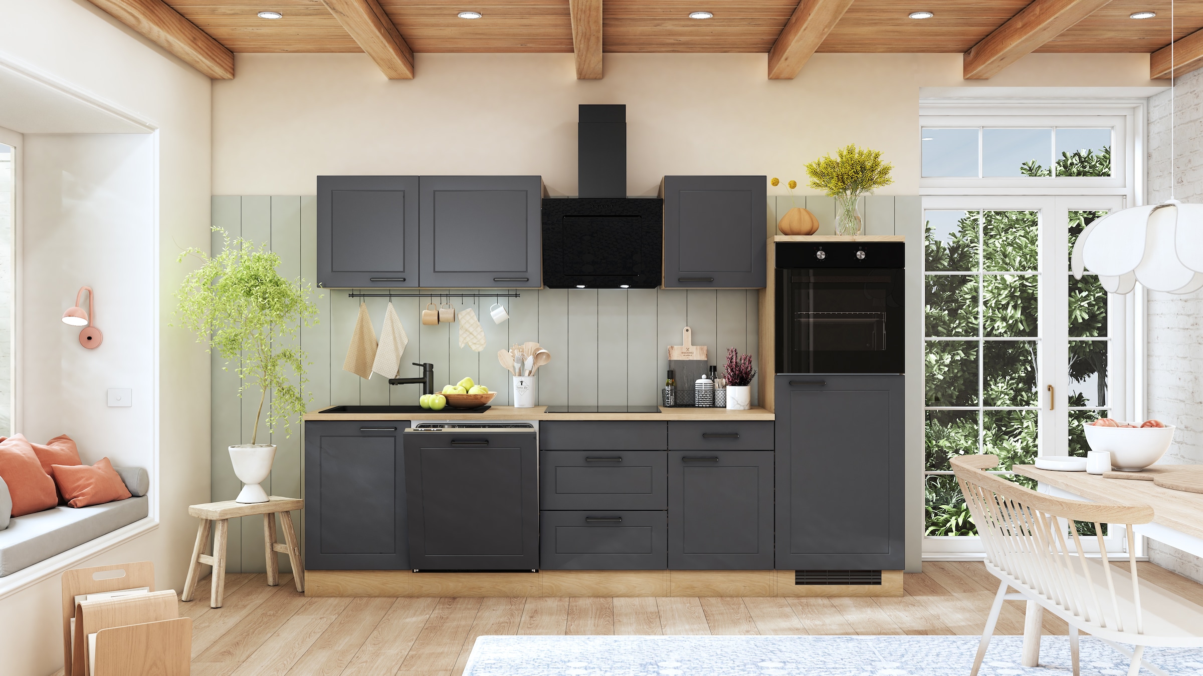 Flex-Well Küche "ROMEO & JULIA, im Landhaus-Stil, Breite 280 cm" L-280-2317 günstig online kaufen