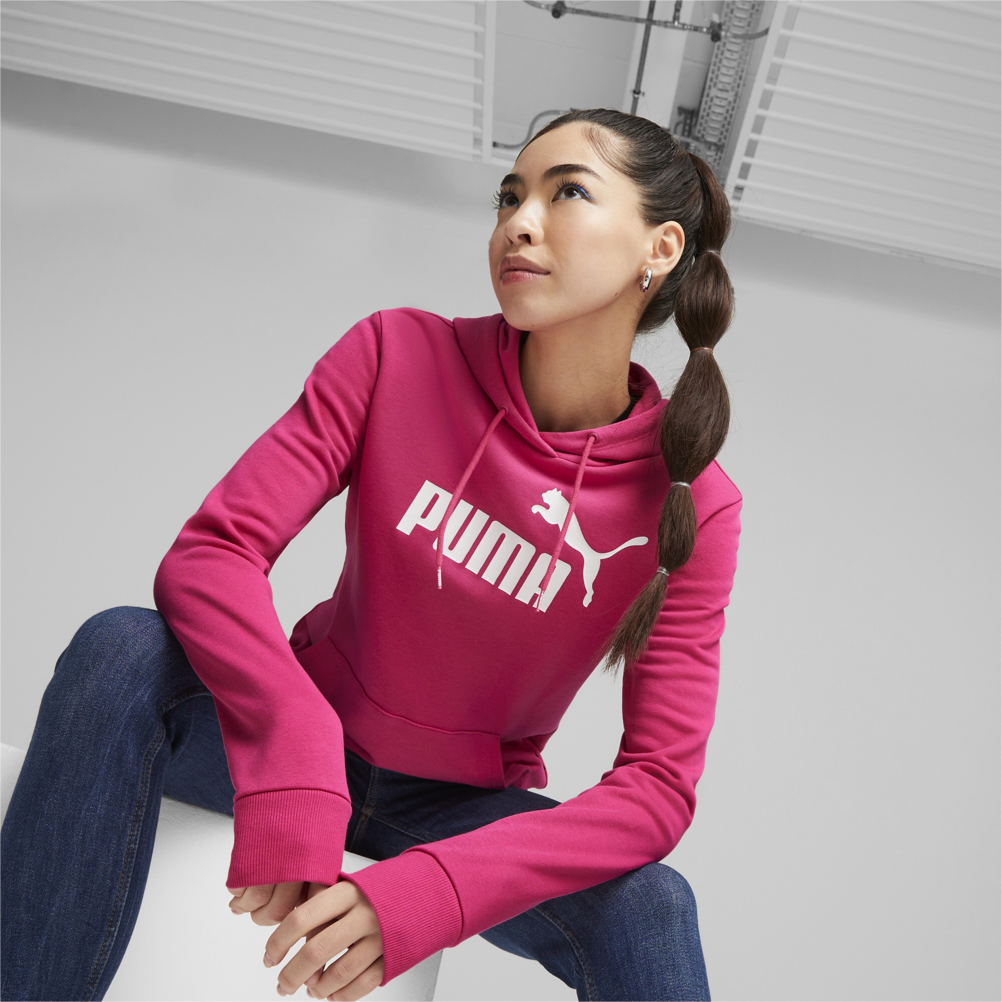 PUMA Sweatshirt »Essentials Big Hoodie« für BAUR Damen Logo | kaufen