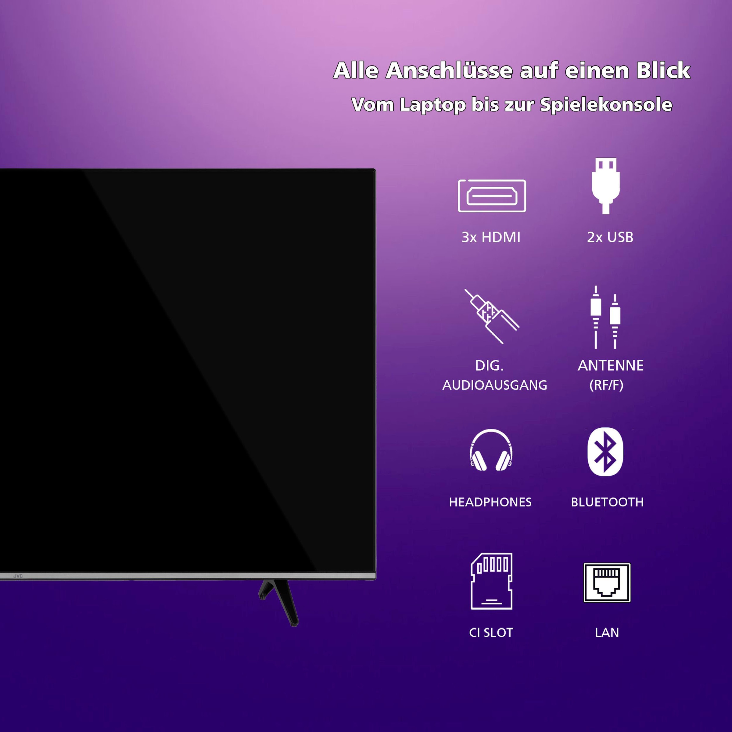 JVC DLED-Fernseher »LT-55VU7555«, 4K Ultra HD, Smart-TV