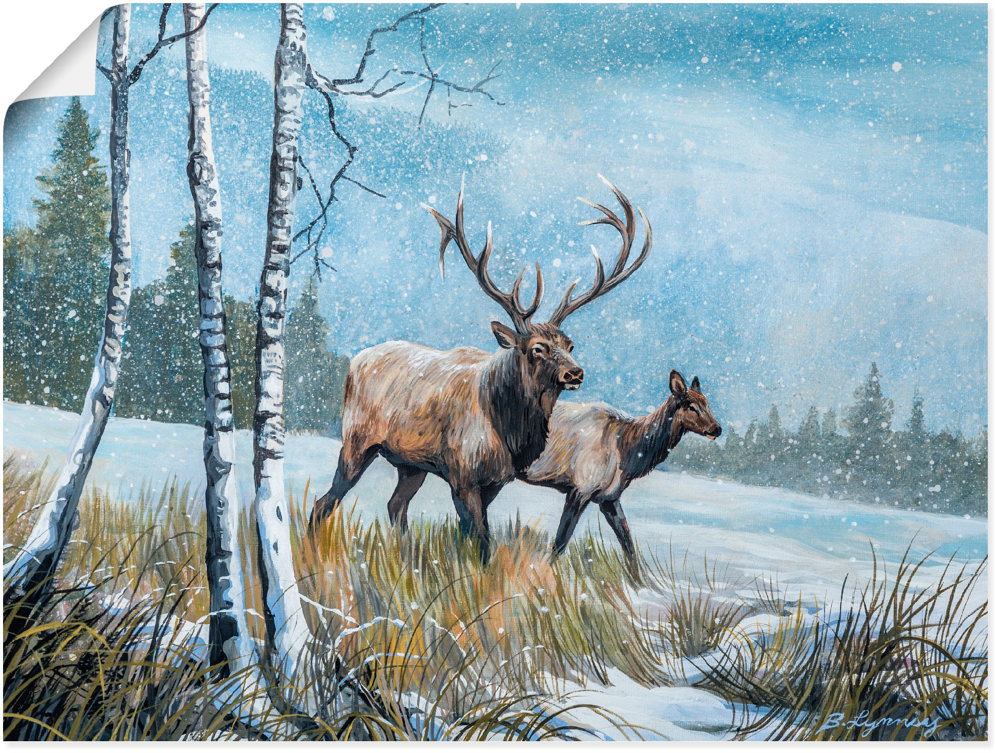 Artland Poster »Hirsch Reise IV«, Wildtiere, (1 St.), als Alubild, Leinwandbild, Wandaufkleber oder Poster in versch. Größen