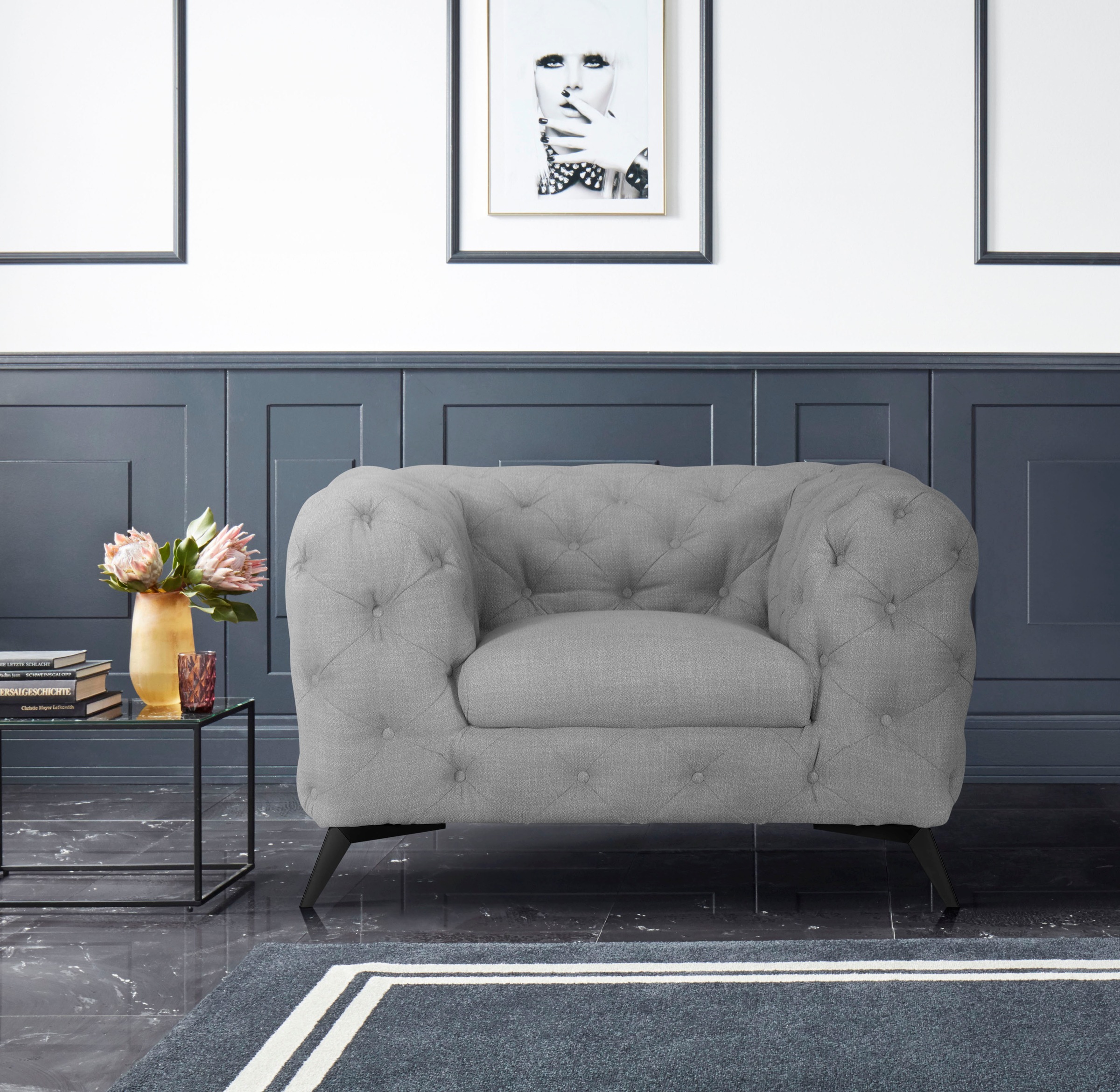 Home affaire Chesterfield-Sessel "Glynis Sessel" aufwändige Knopfheftung, m günstig online kaufen