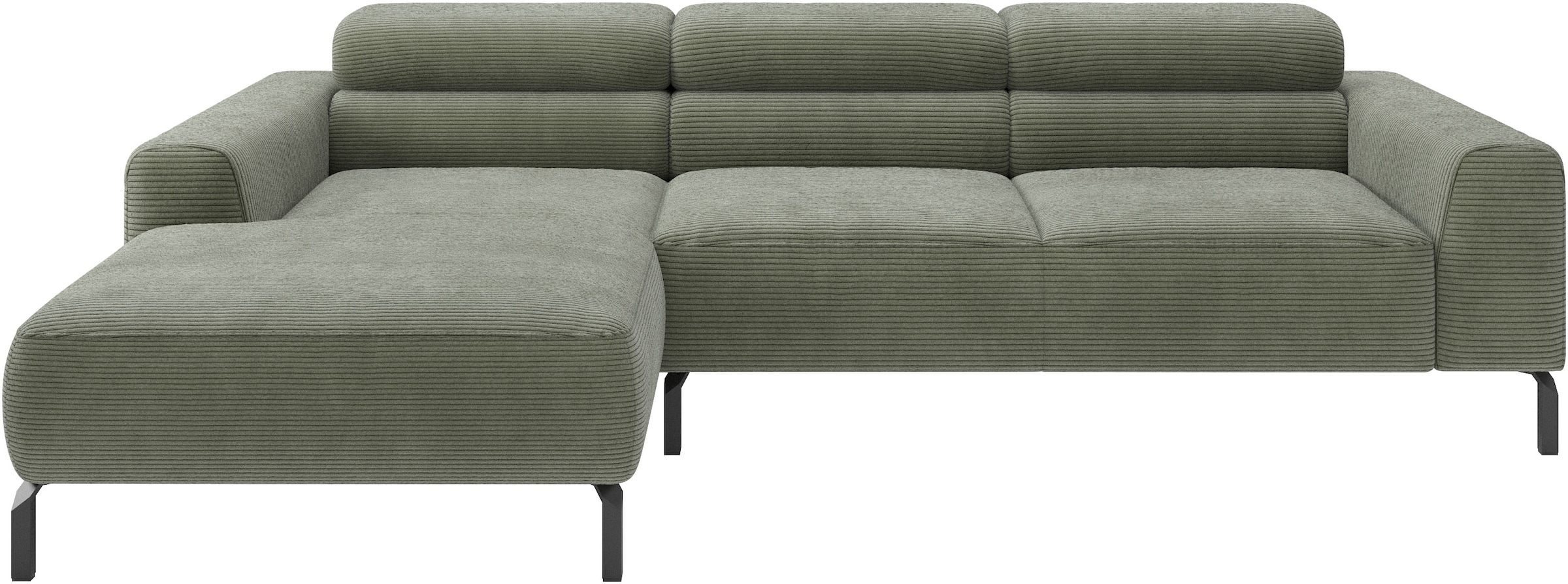 Home affaire Ecksofa "Ecksofa, L-Form, incl. Kopfteilverstellung, Breite 258 cm" wahlweise elektrische Sitztiefenverstellung