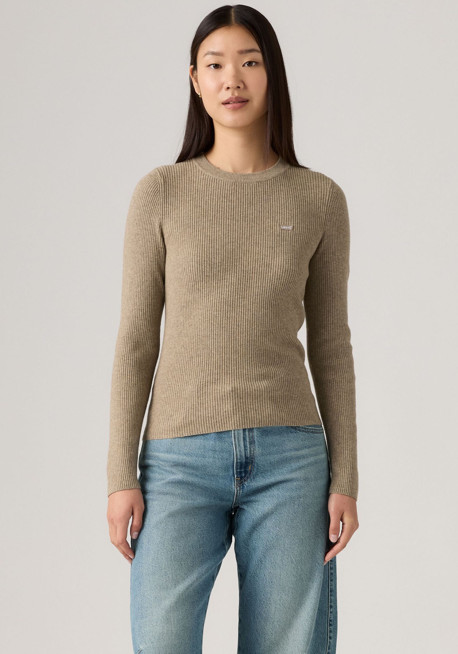 Levis Rundhalspullover "RIB CREW SWEATER" Geripptes Strickmuster günstig online kaufen