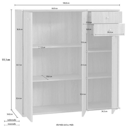 FORTE Kommode »Tempra«, Breite 108,8 cm