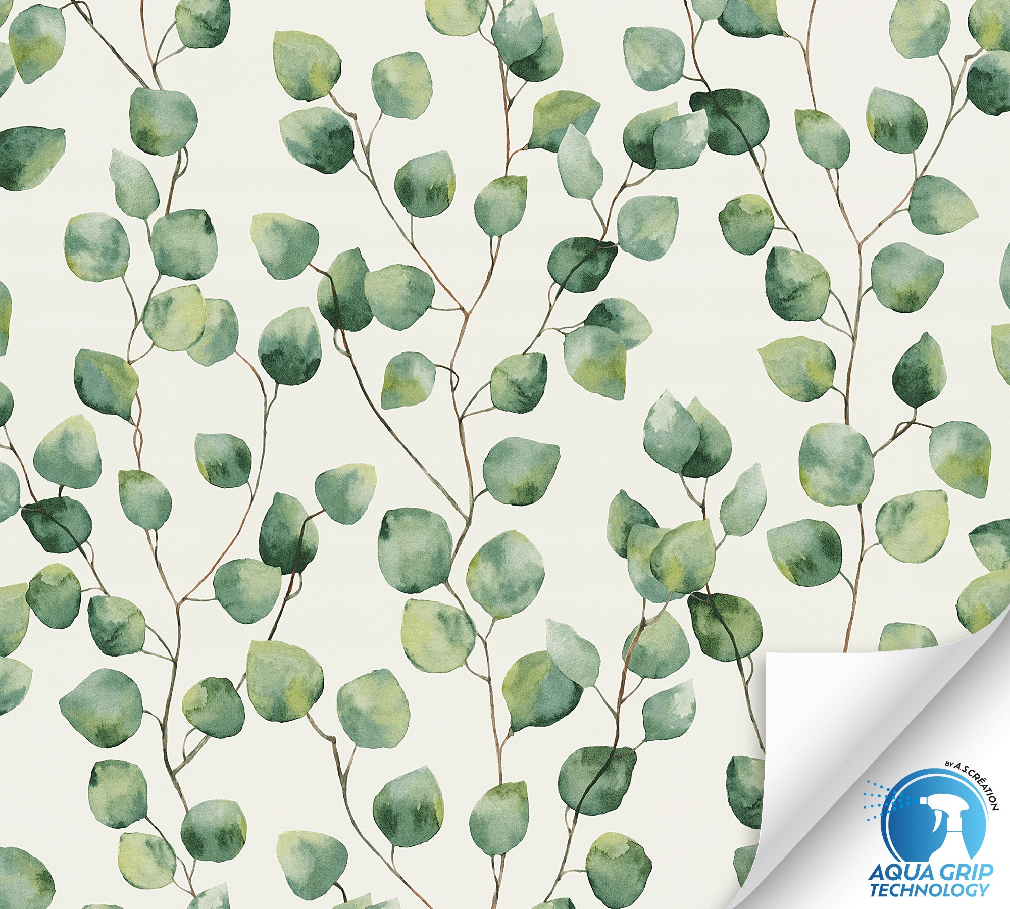 living walls Vliestapete »DesignDrop vorgeleimte Tapete Floral Mustertapete Weiß Grün«, matt, florale Vliestapete vorgekleistert für Schlafzimmer Wohnzimmer Flur