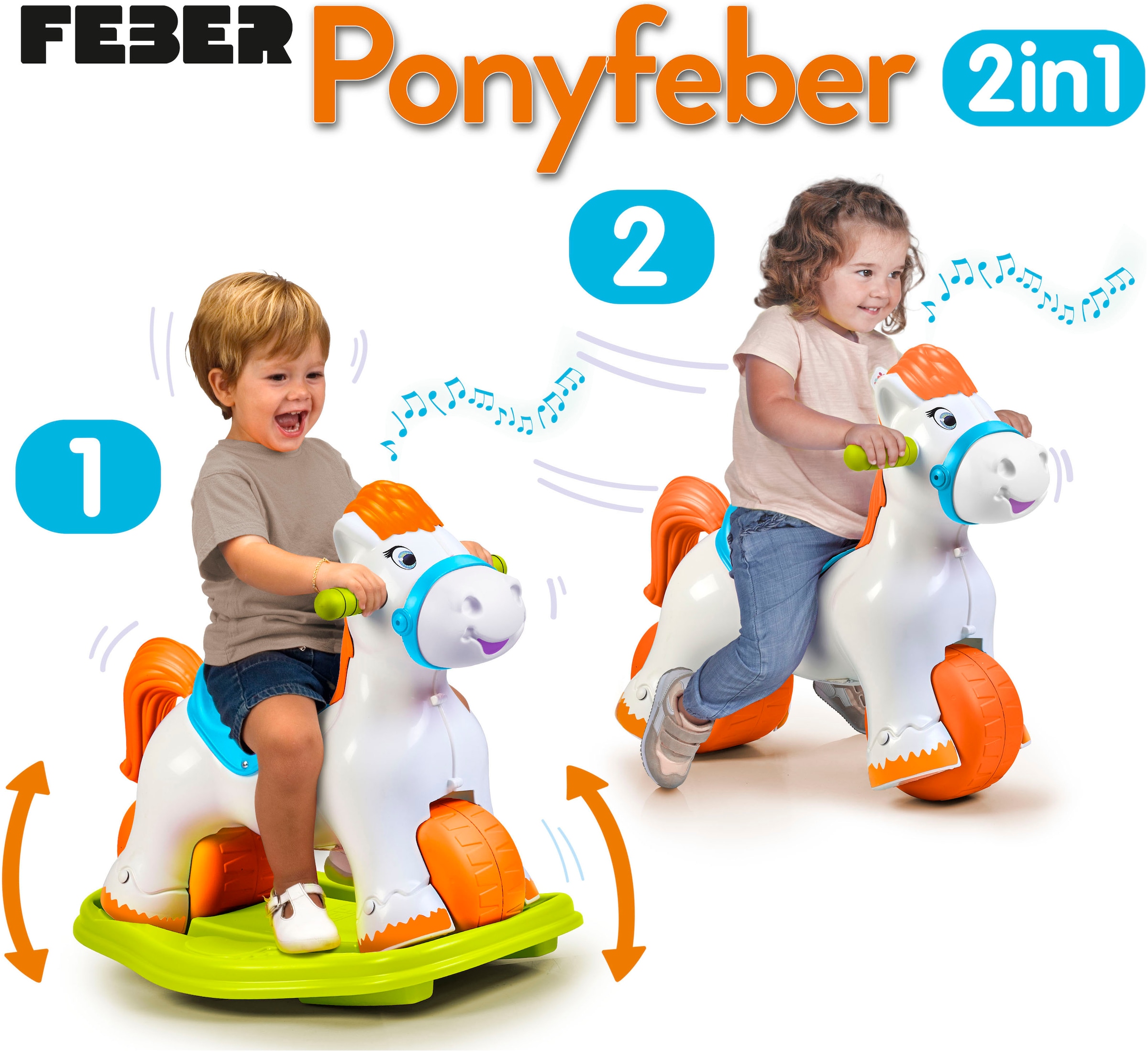 Feber® Schaukelpferd »Ponyferber 2in1«, mit Licht- und Soundeffekt; Made in Europe