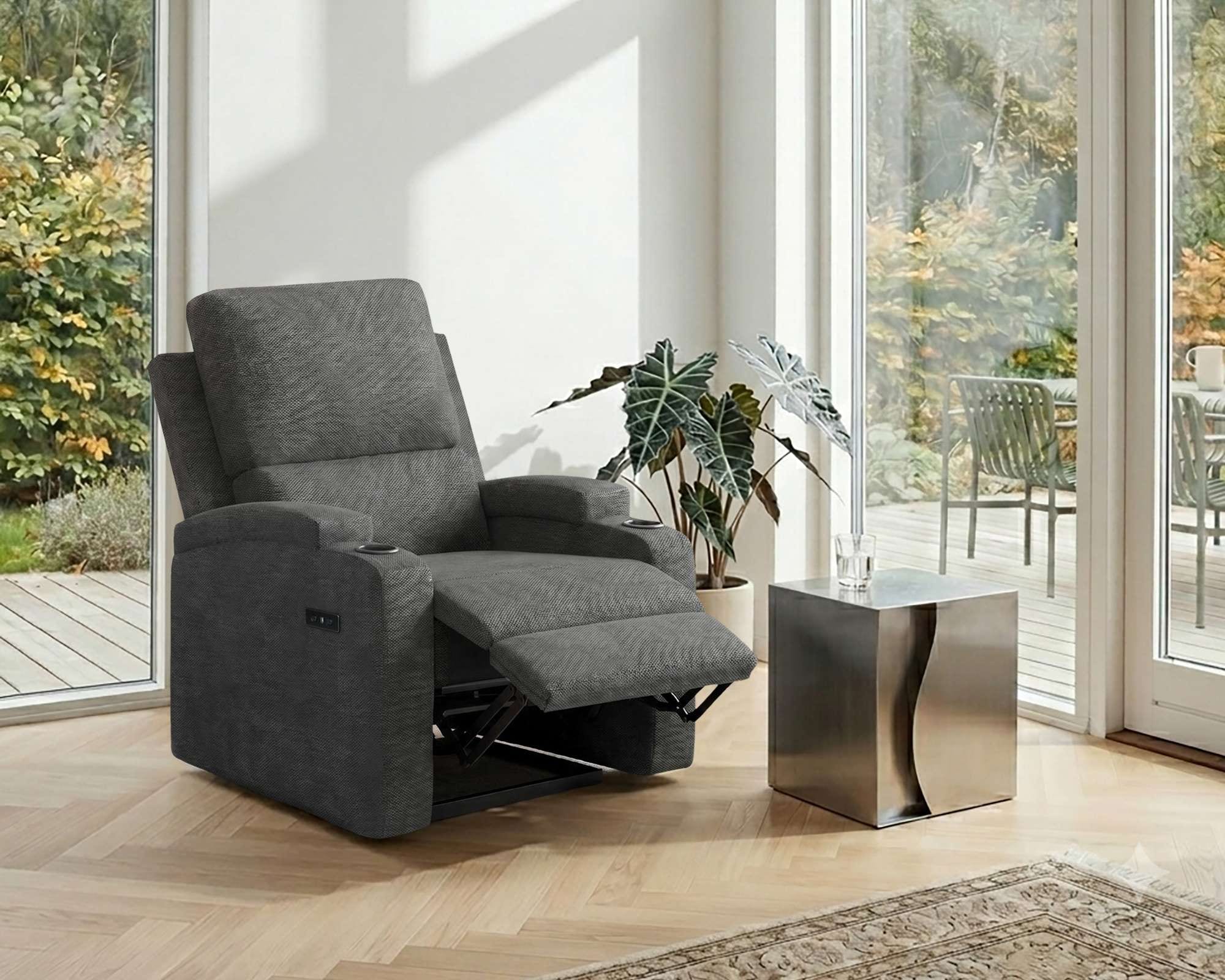 OTTO home Relaxsessel "NAPORI Struktur, Kinosessel, Multimedia-Sessel" TV-Sessel mit manueller u elektrischer Relaxfunktion u. Getränkehalter