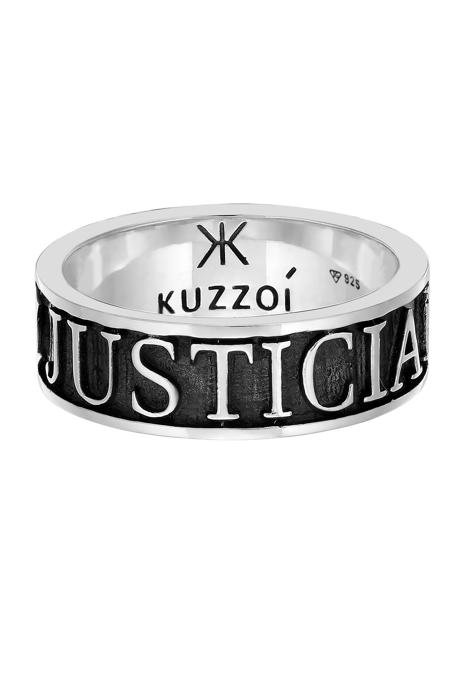 Kuzzoi Silberring »Ring Herren Bandring Schriftzug 925 Silber«