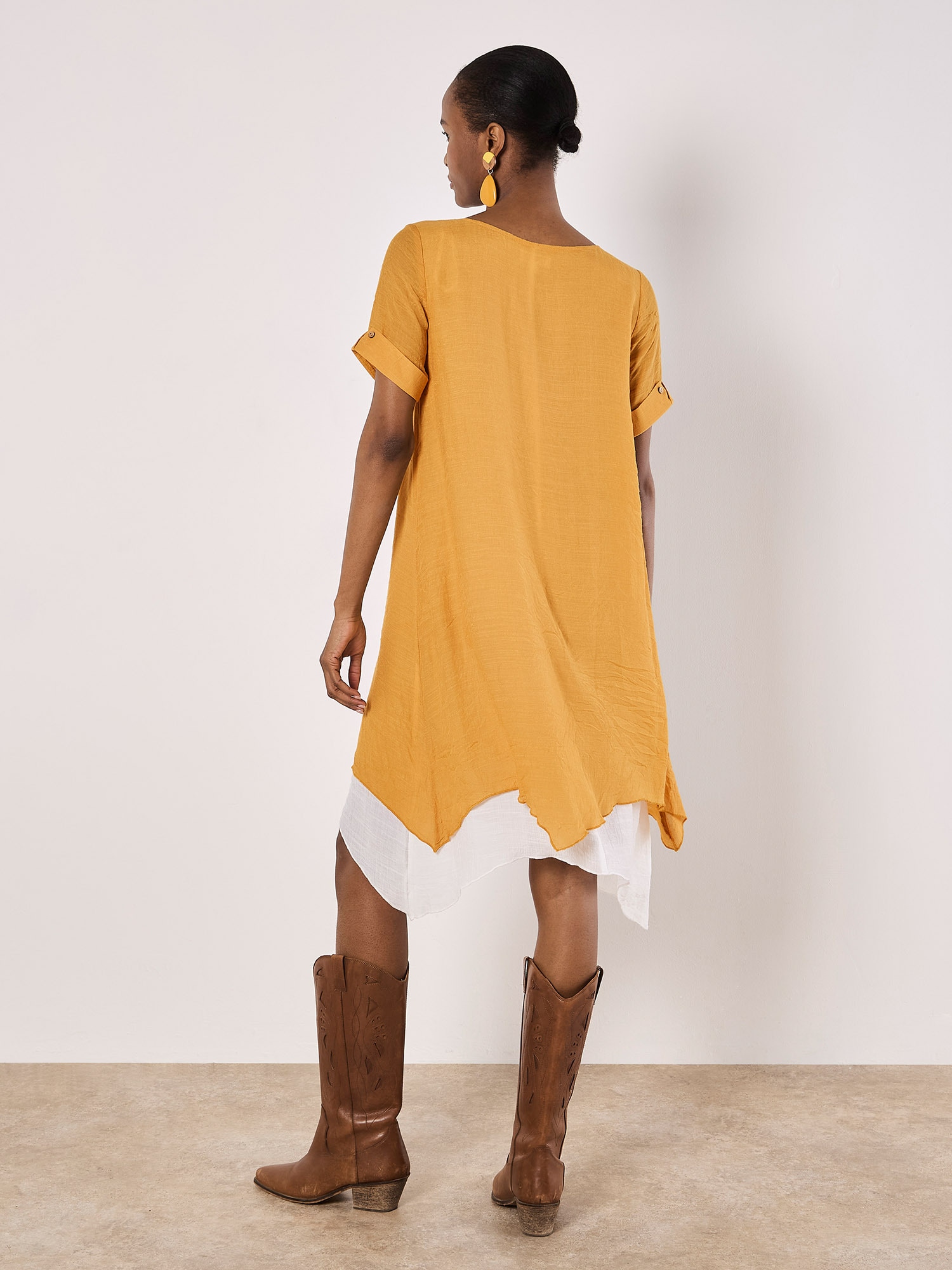 Apricot Partykleid »Minikleid« 1 tlg. mit Umgeschlagärmeln