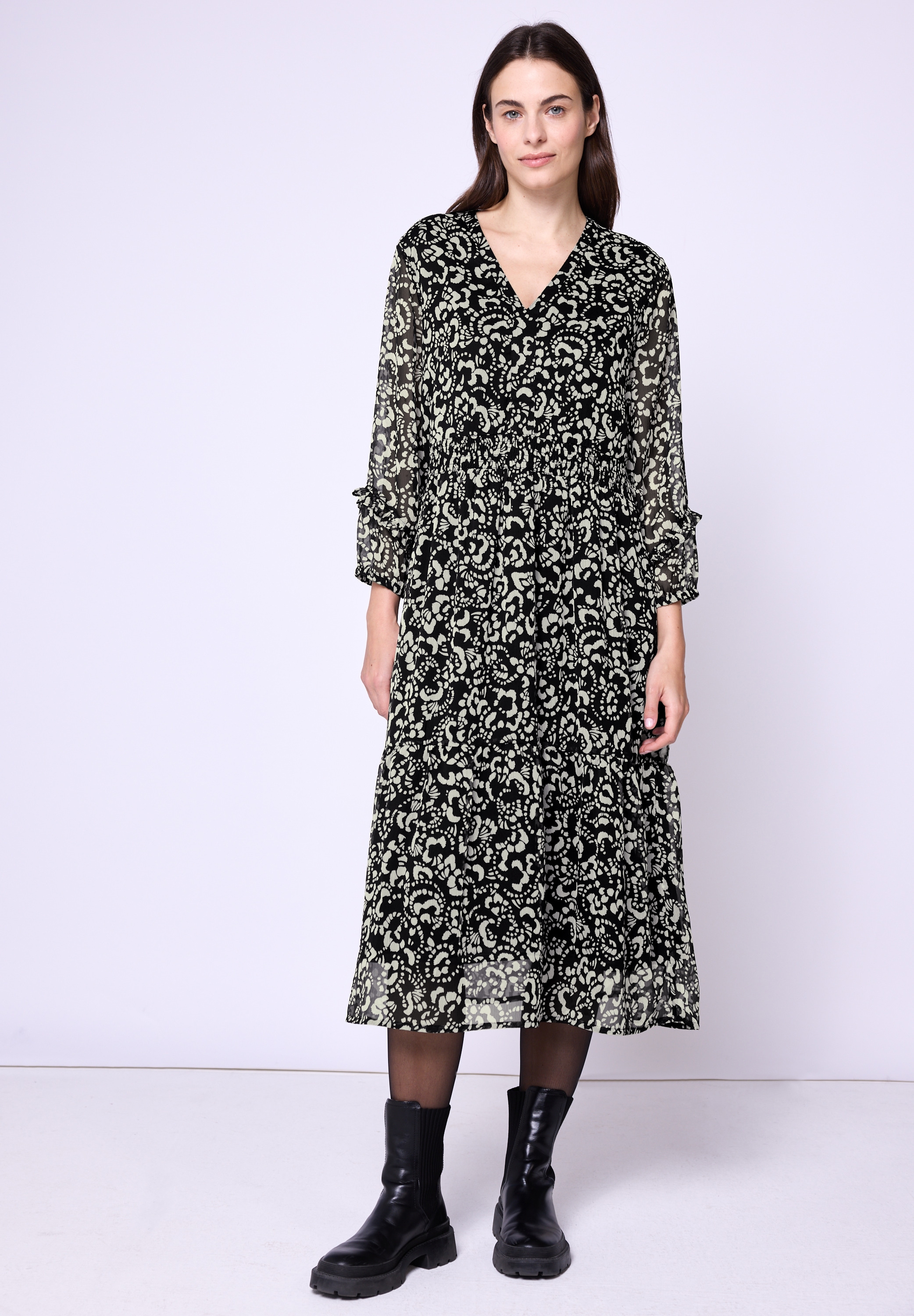 STREET ONE STUDIO Midikleid Ohne Taschen mit Volant günstig online kaufen