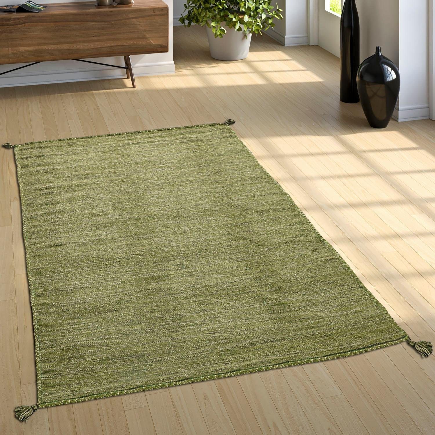Paco Home Teppich BAUR 210«, reine rechteckig, auf Baumwolle, | Handgwebt, Flachgewebe, »Kilim Rechnung Farben handgewebt, Uni