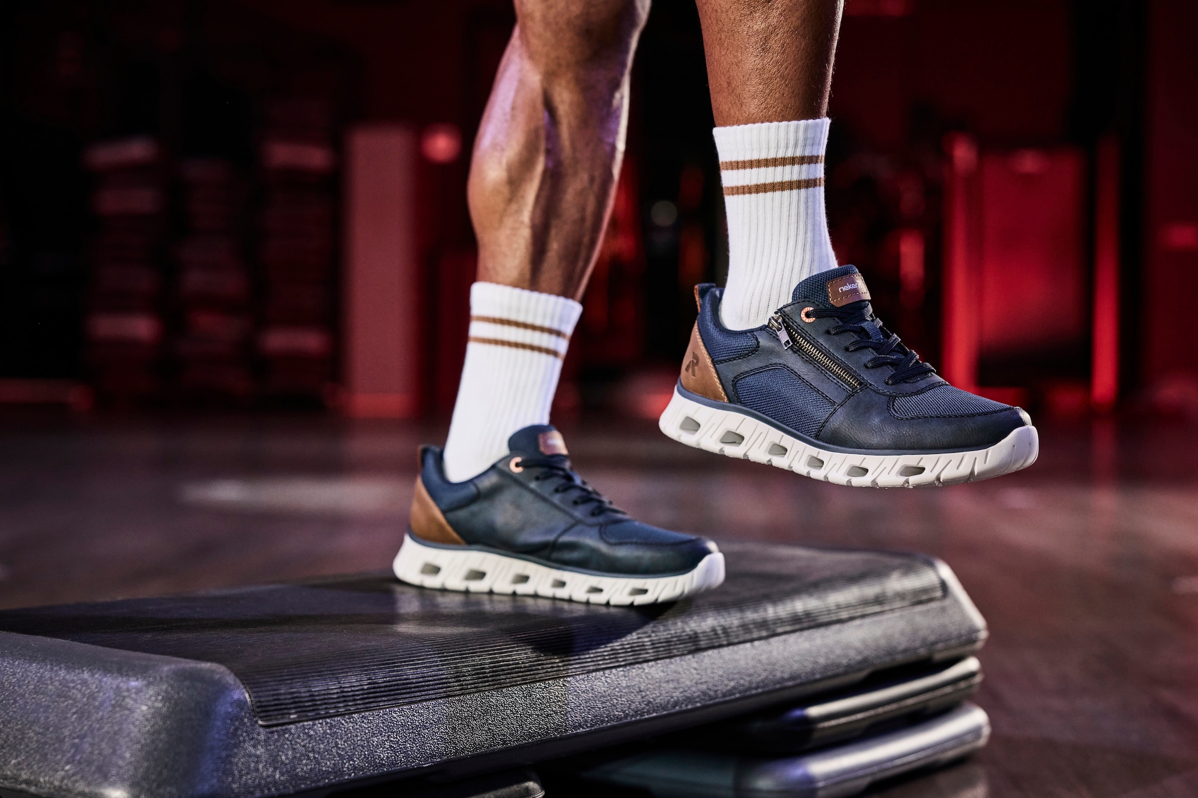 RIEKER Sport Sneaker, Schnürschuh, Freizeitschuh, Halbschuh mit Reißverschluss