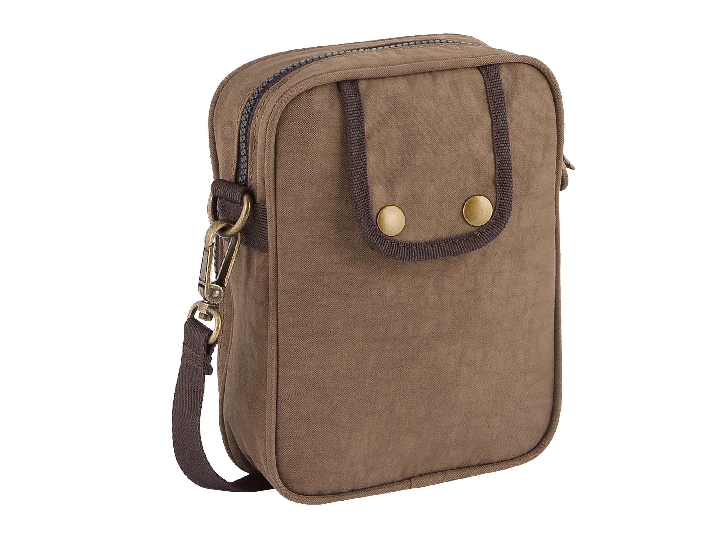 Umhängetasche CAMEL ACTIVE "Journey", Herren, Gr. B/H/T: 16cm x 21,5cm x 8cm, sand, Nylon, aufgeraut, bestickt, clean, unifarben, Taschen Umhängetasche, Herren Schultertasche, funktional und perfekt für alle Lebenslagen 3