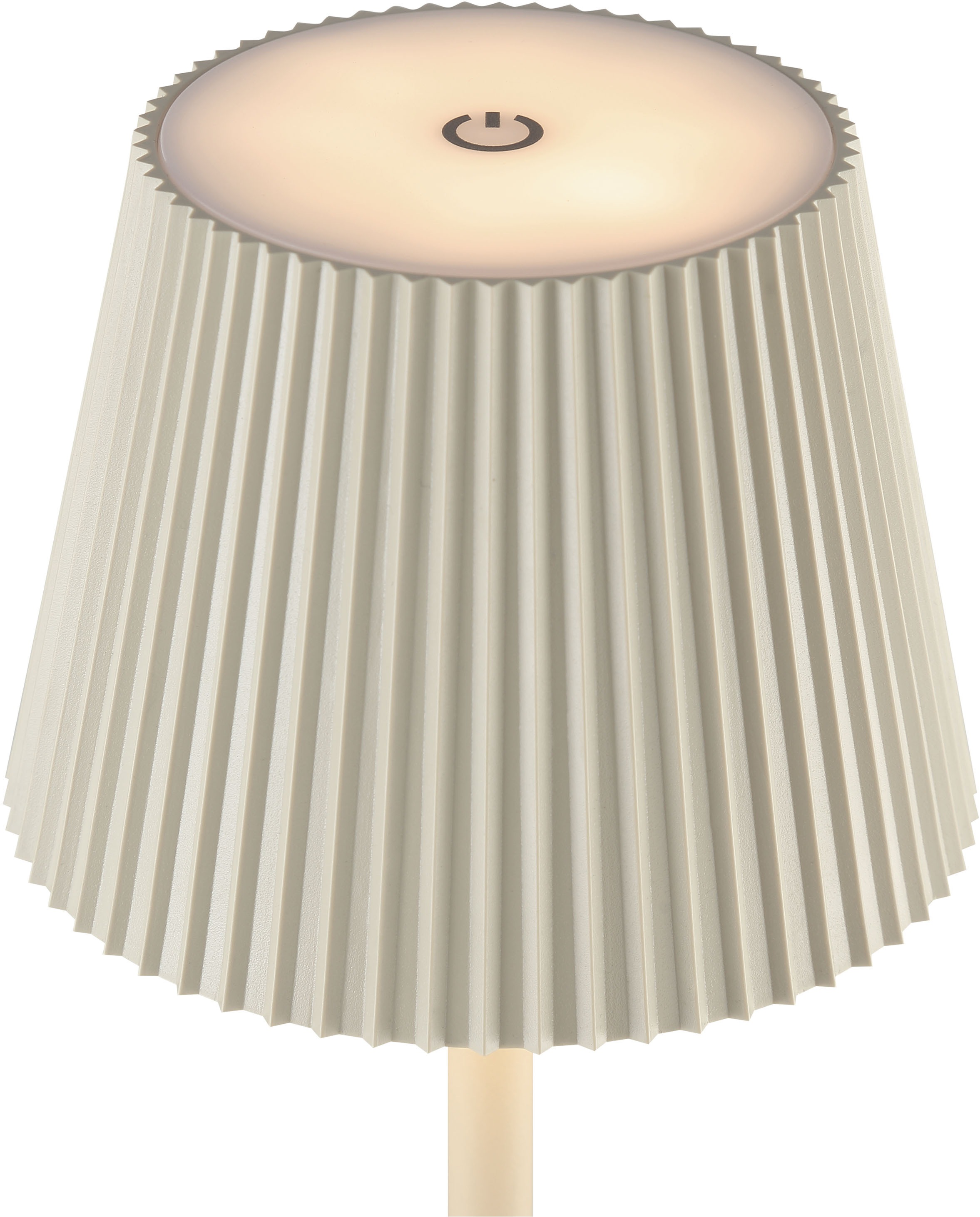 my home LED Außen-Stehlampe »MACOBO«, 1 flammig, Leuchtmittel LED-Modul | LED fest integriert, LED Akku-Leuchte, 125 cm, 340 lm, 3000K, Touchdimmer, Edelstahl, beige