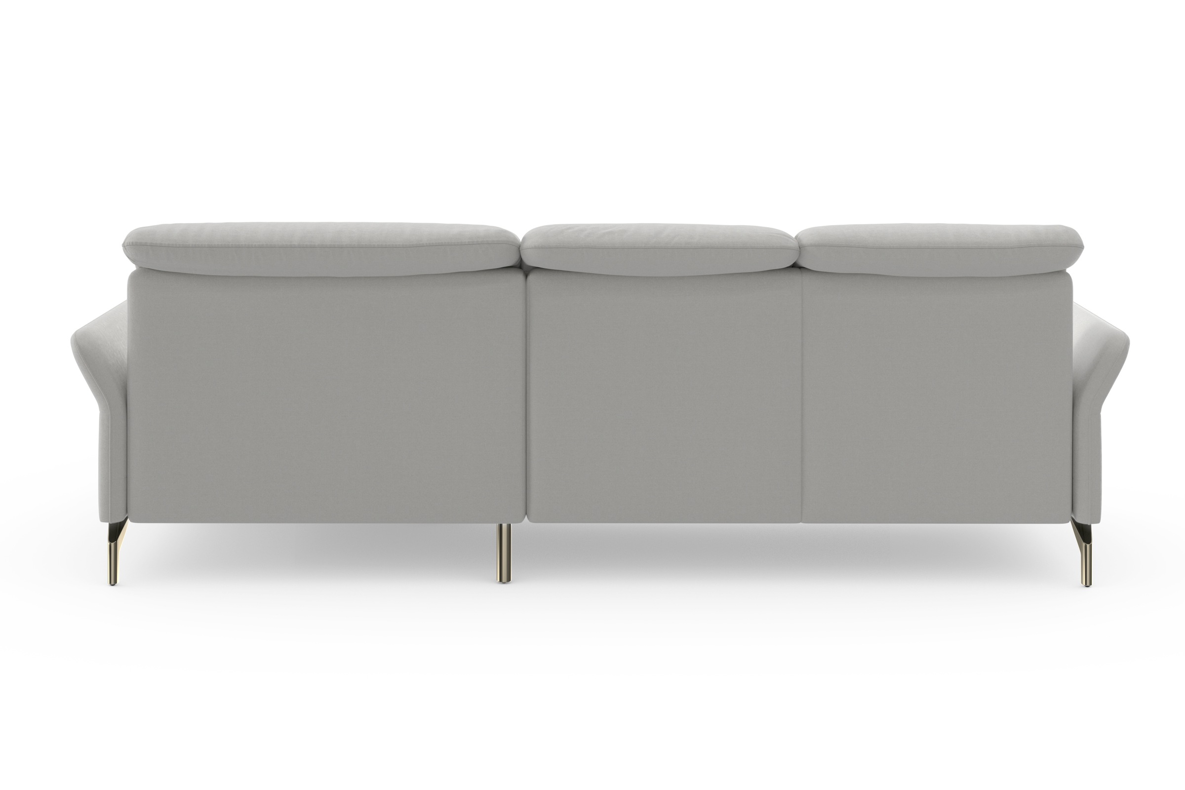 Ecksofa SIT & MORE "Fashion L-Form", grau (hellgrau), B:253cm H:84cm T:165cm, Sofas, Ecksofa, wahlweise mit Kopfteilverstellung, Vorziehsitz, motorisch, Nickelfüße 6