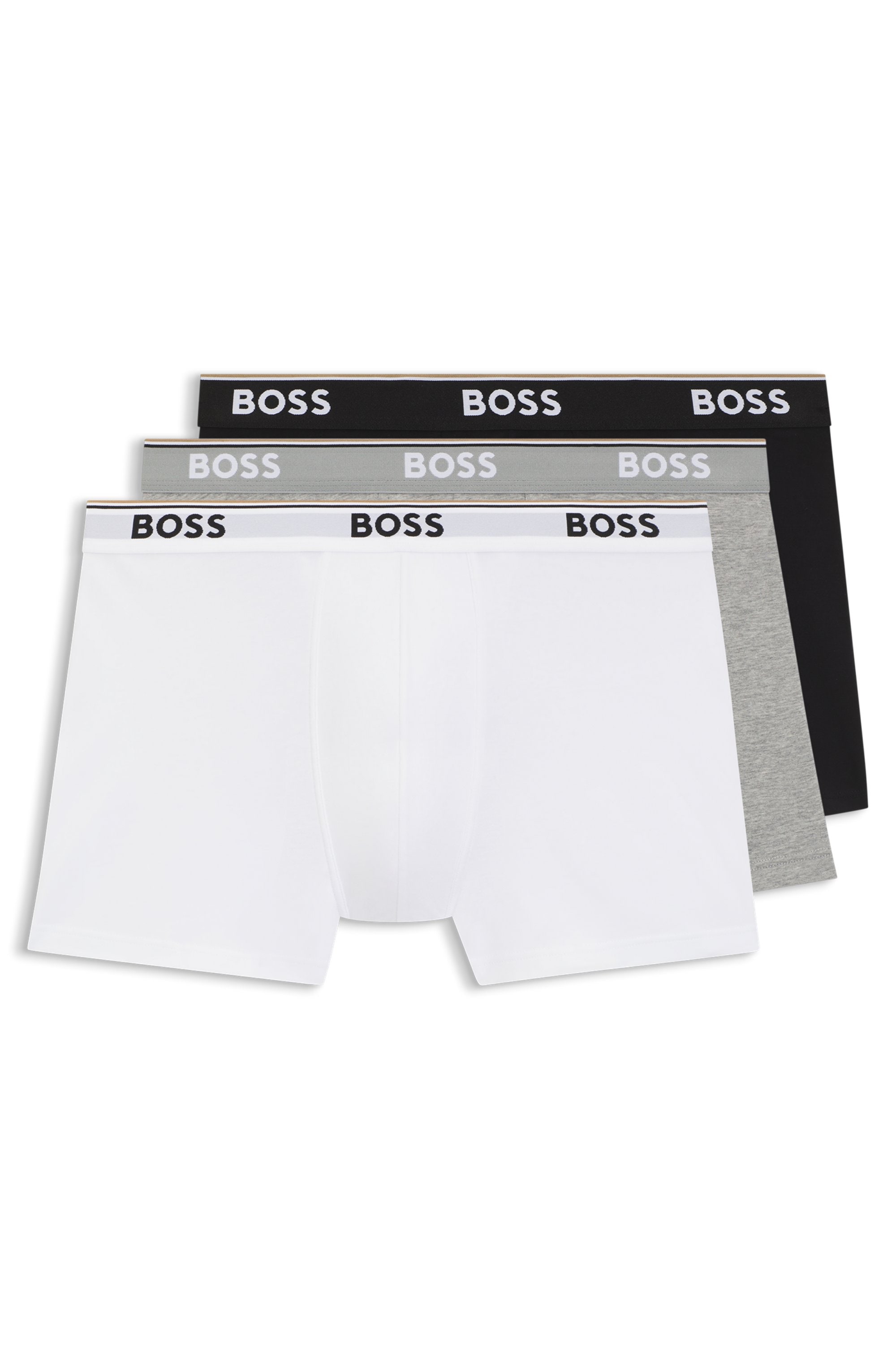 BOSS Langer Boxer »Brief 3 PACK«, mit farblich passendem Webbund