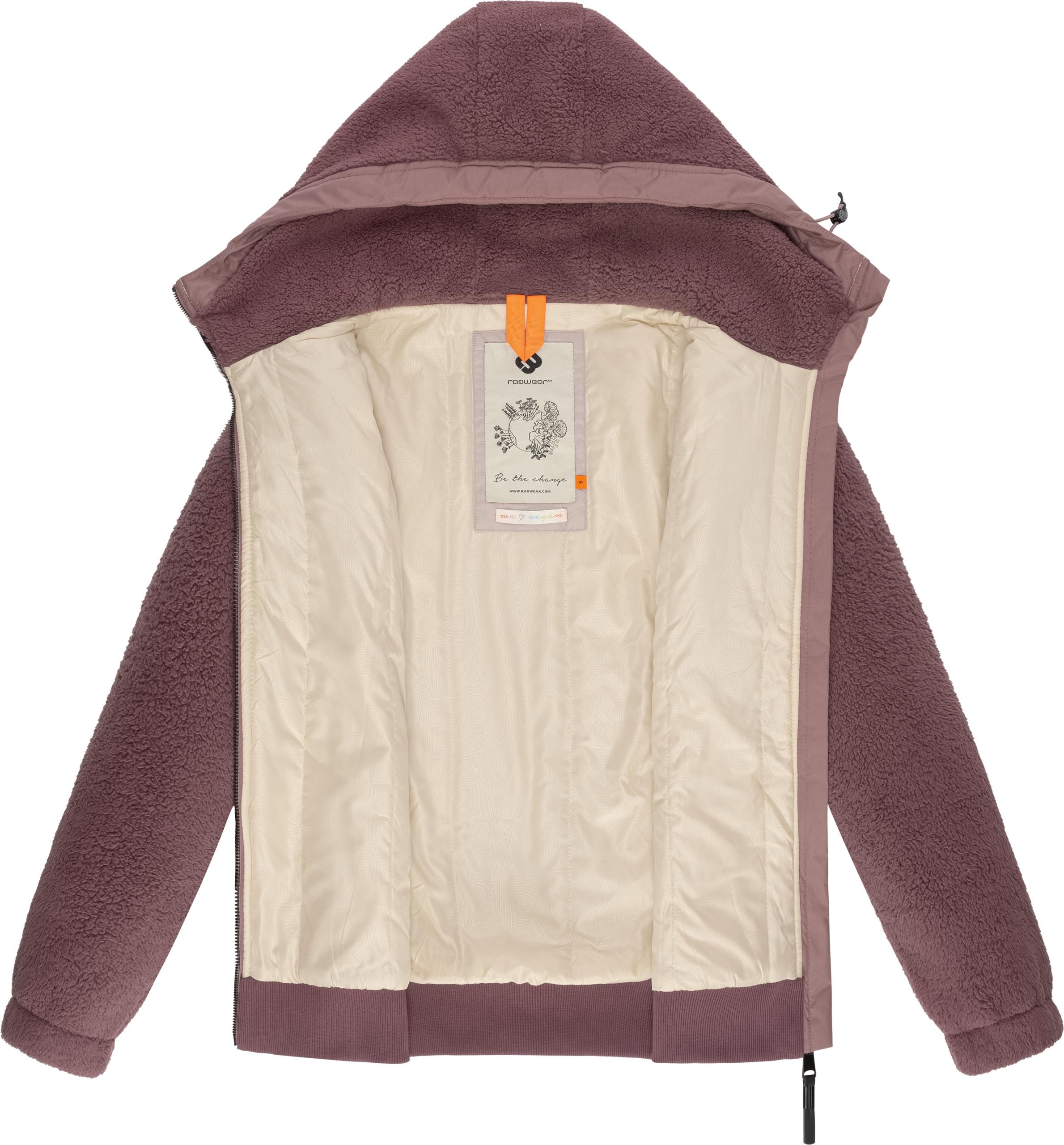 Ragwear Outdoorjacke »Cousy Short«, mit Kapuze, flauschige Übergangsjacke mit Teddyfell und Kapuze