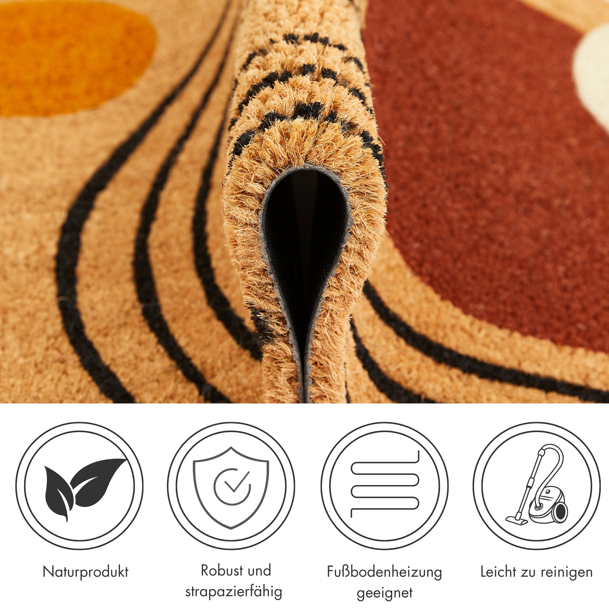 Thumbnail - Andiamo Fußmatte "Kokos" rechteckig 17 mm Höhe Schmutzfangmatte, verschiedene Designs, In- und Outdoor geeignet