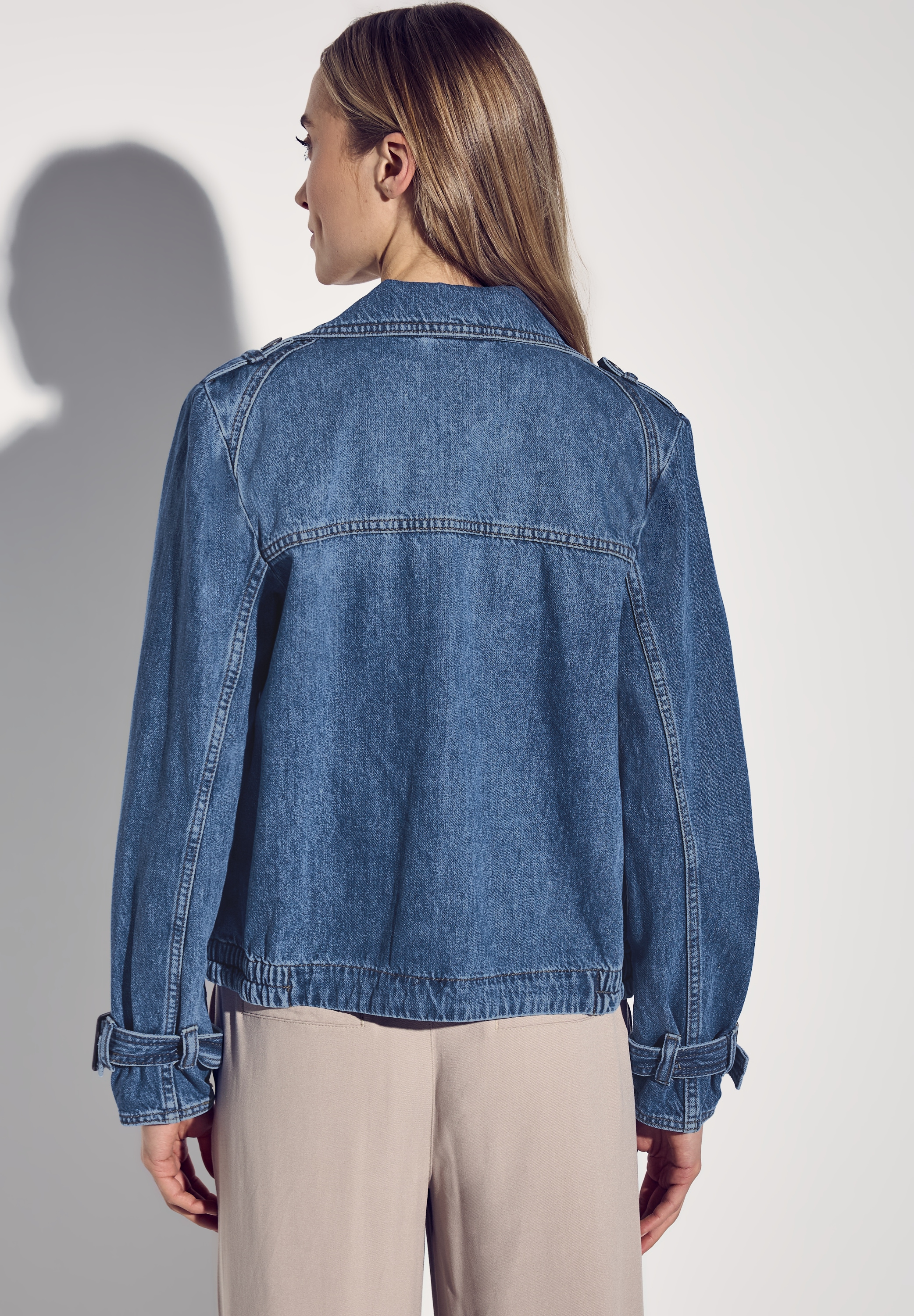 STREET ONE Jeansblazer, im Trenchcoat Look