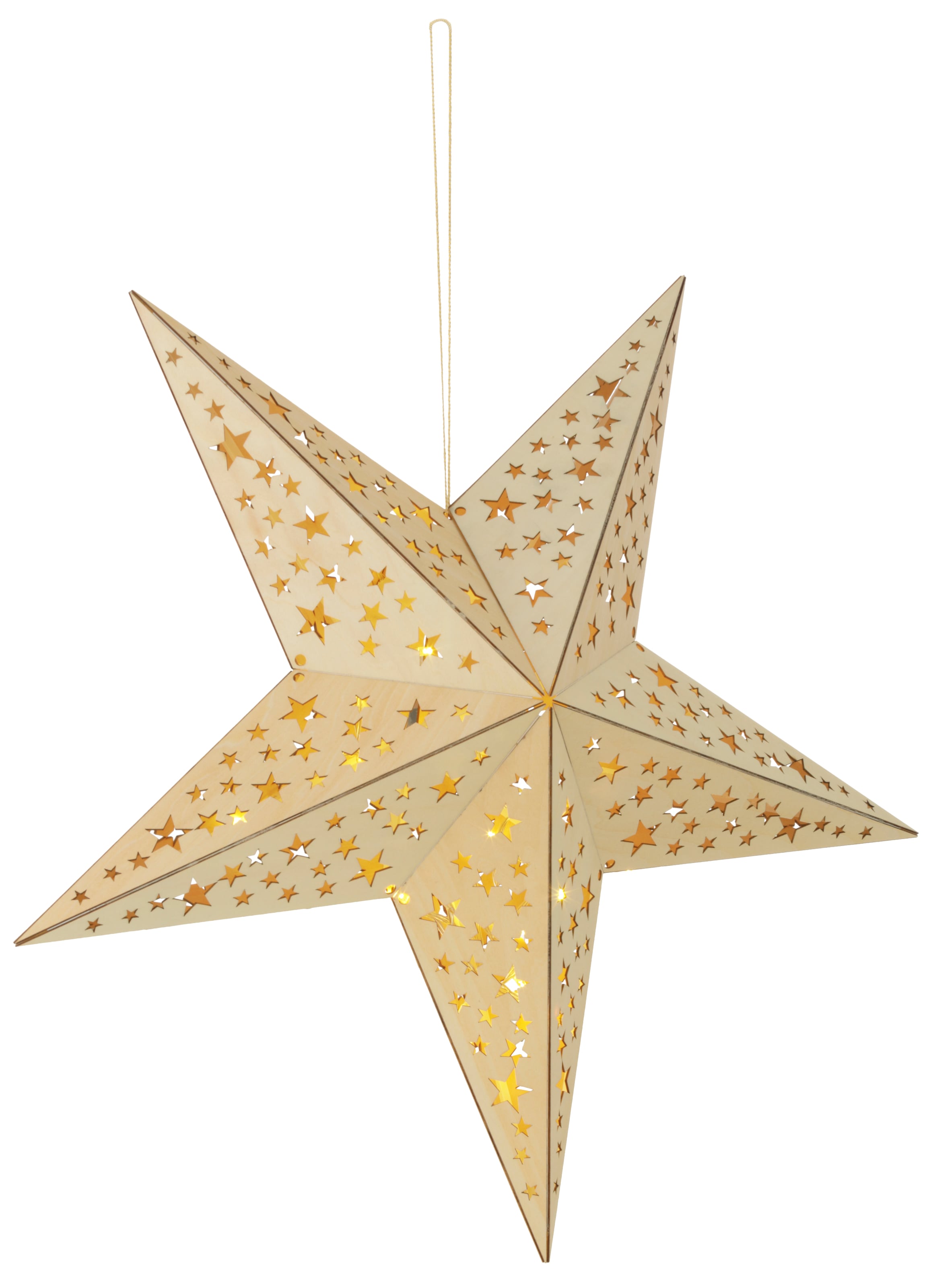 BONETTI LED Stern »Weihnachtsstern«, 10 flammig-flammig, aus Holz, mit  Lichterkette, Weihnachtsdeko | BAUR