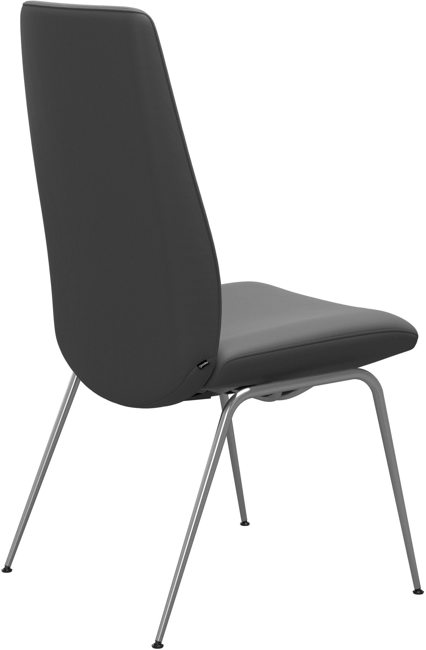 Polsterstuhl STRESSLESS "Laurel", grau (grau batick, chrom glänzend), B:57cm H:105cm T:60cm, Leder BATICK: BATICK ist ein leicht korrigiertes, durchgefärbtes und genarbtes Möbelleder, bei dem die meisten Unebenheiten und Spuren in der Regel entfernt wurde 2